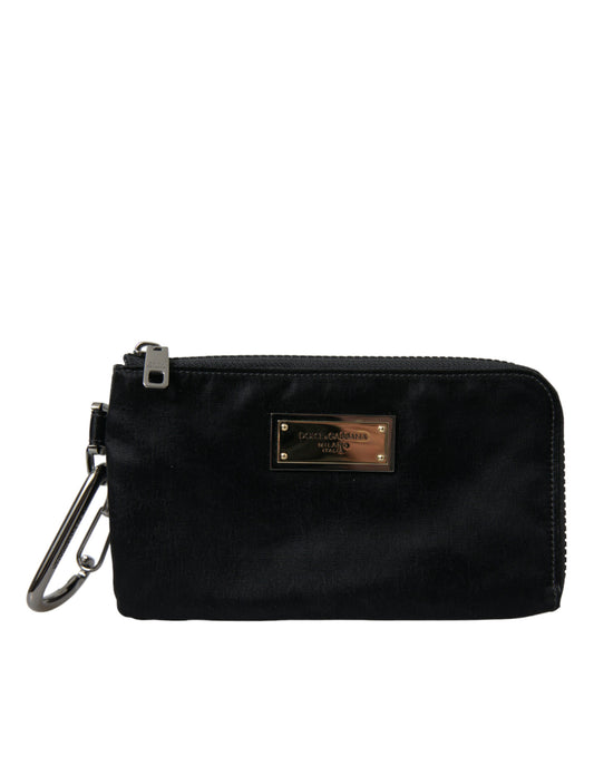 Dolce & Gabbana Sleek Designer Nylon-Leather Pouch in Black - KALAJ