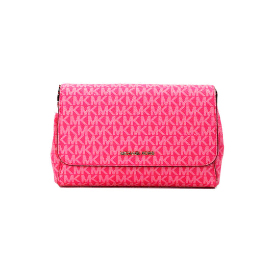 Michael Kors Jet Set Medium Electric Pink Convertible Pouchette Crossbody Bag - KALAJ