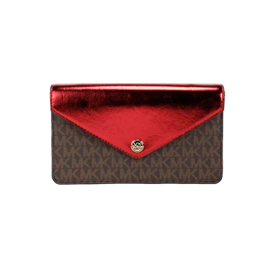 Michael Kors Jet Set Travel Crimson Small Flap Clutch Crossbody Bag - KALAJ