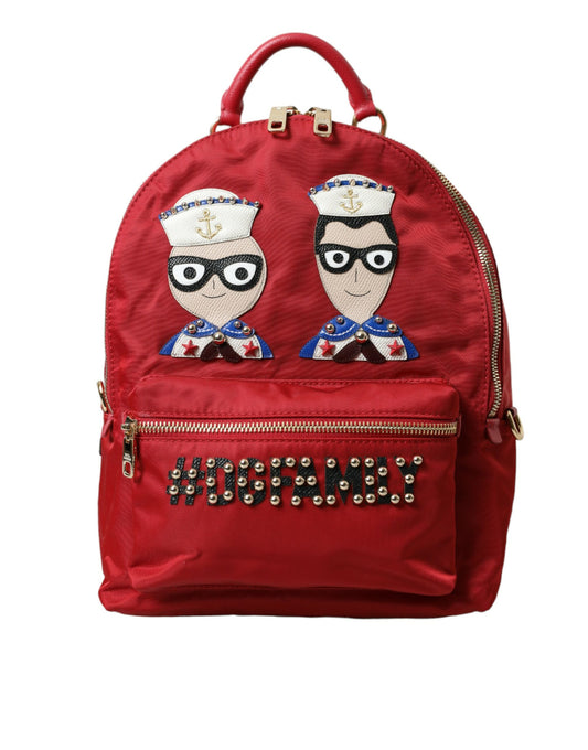 Dolce & Gabbana Embellished Red Backpack with Gold Detailing - KALAJ