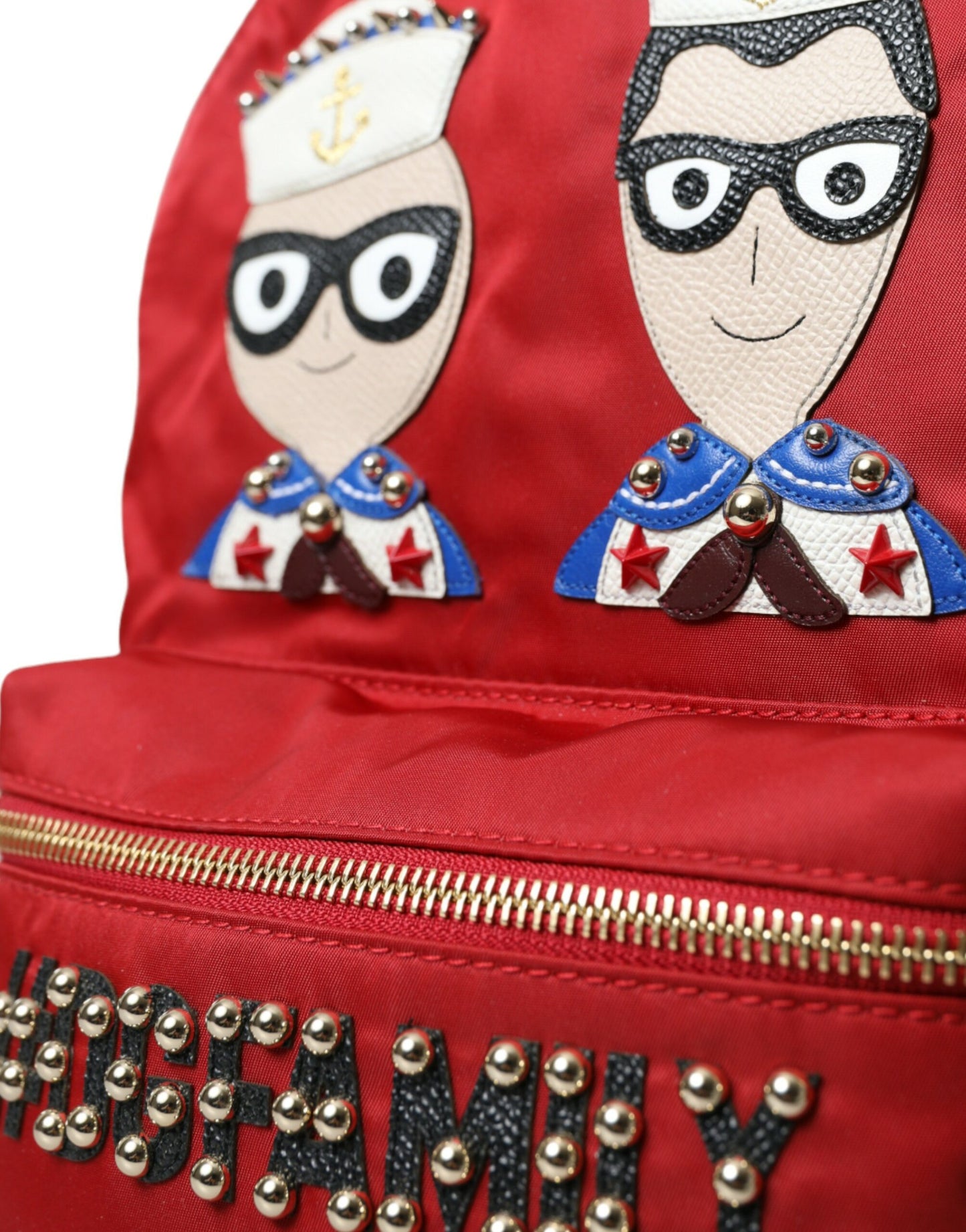 Dolce & Gabbana Embellished Red Backpack with Gold Detailing - KALAJ