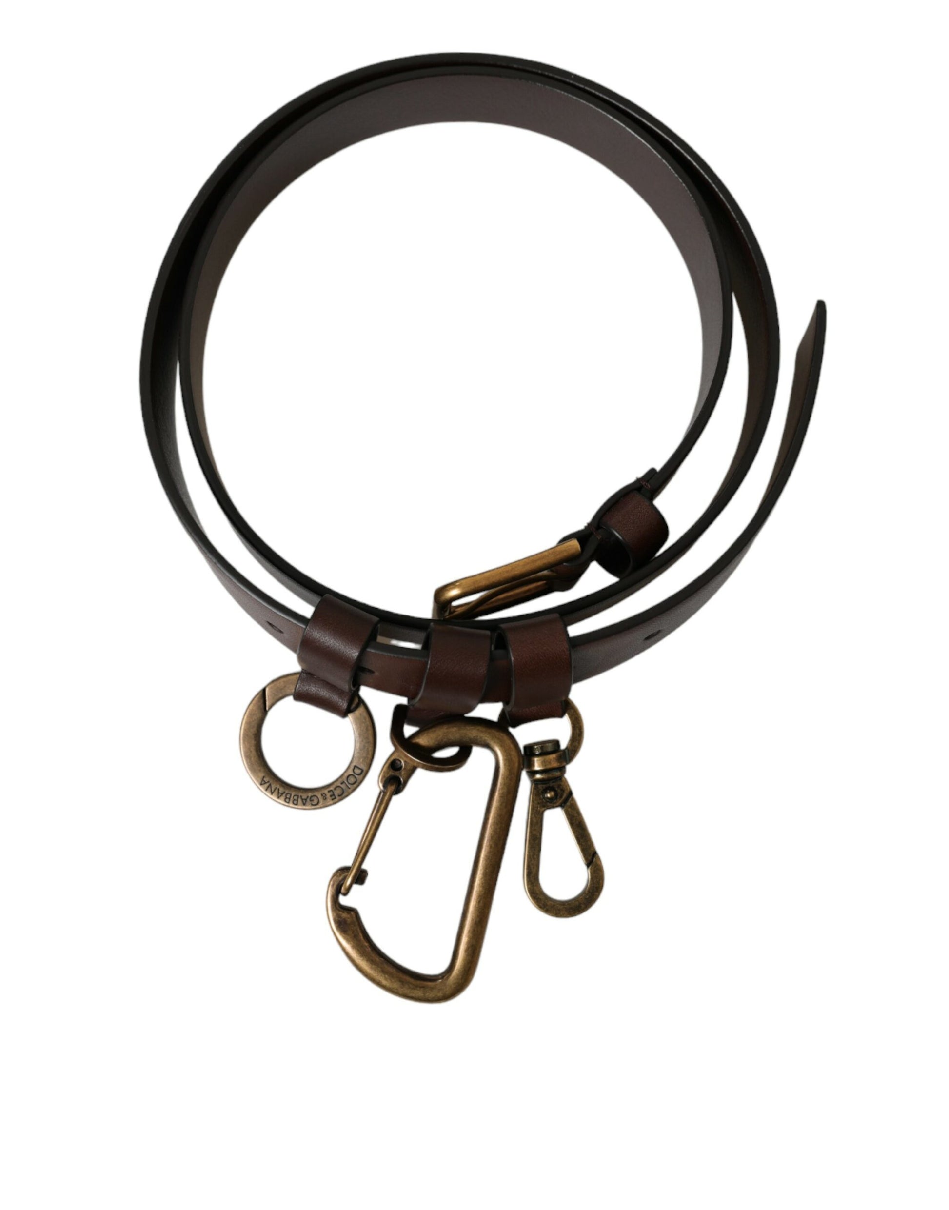 Dolce & Gabbana Elegant Brown Calf Leather Belt - Timeless Accessory - KALAJ