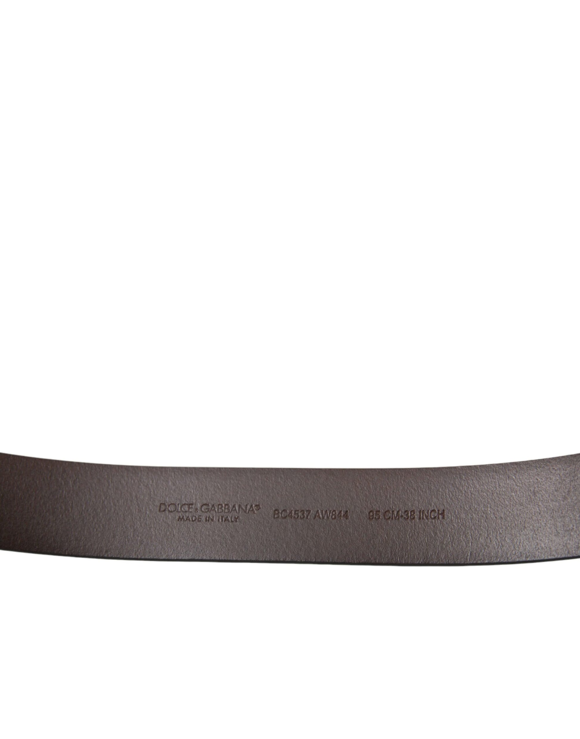 Dolce & Gabbana Elegant Brown Calf Leather Belt - Timeless Accessory - KALAJ