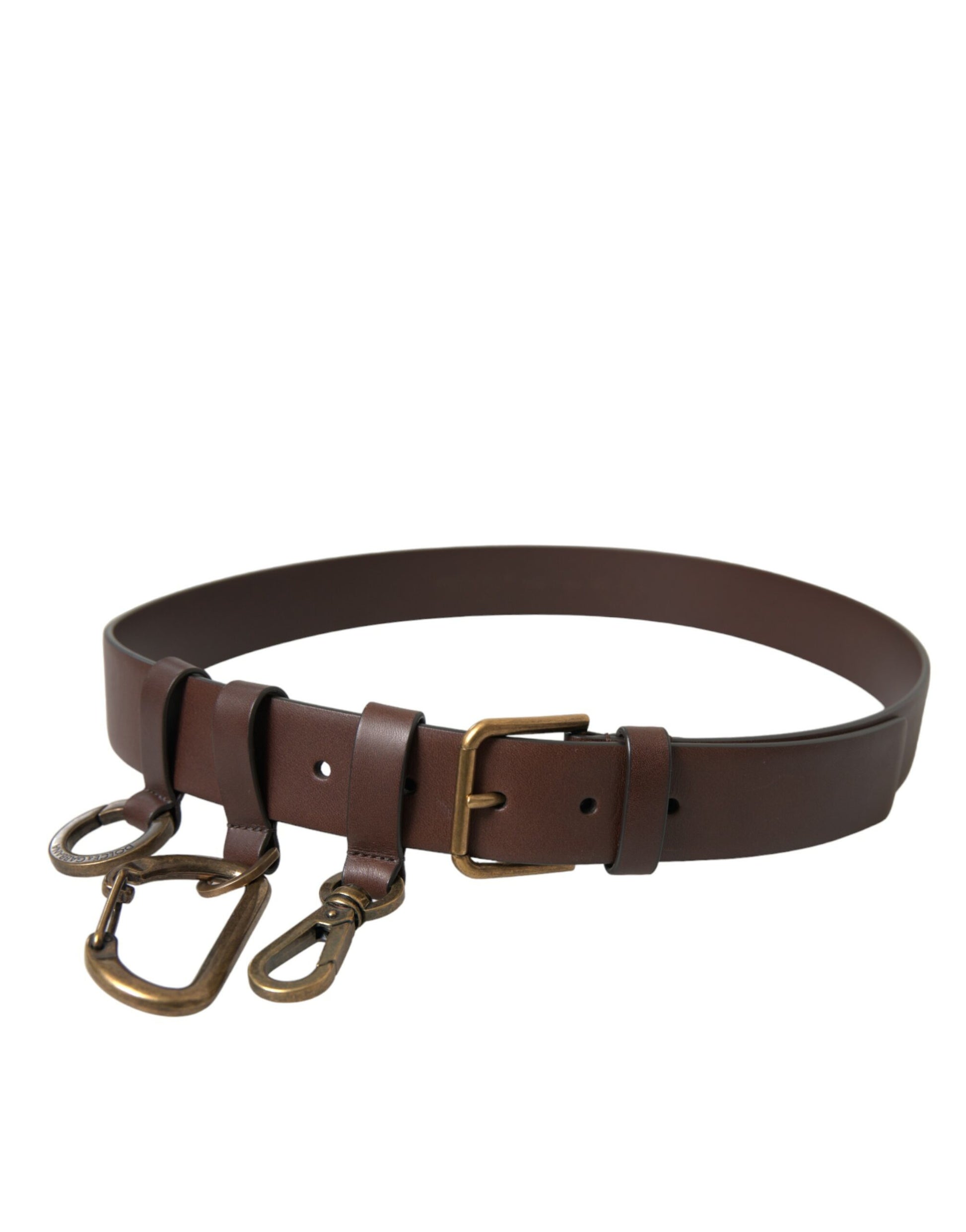 Dolce & Gabbana Elegant Brown Calf Leather Belt - Timeless Accessory - KALAJ