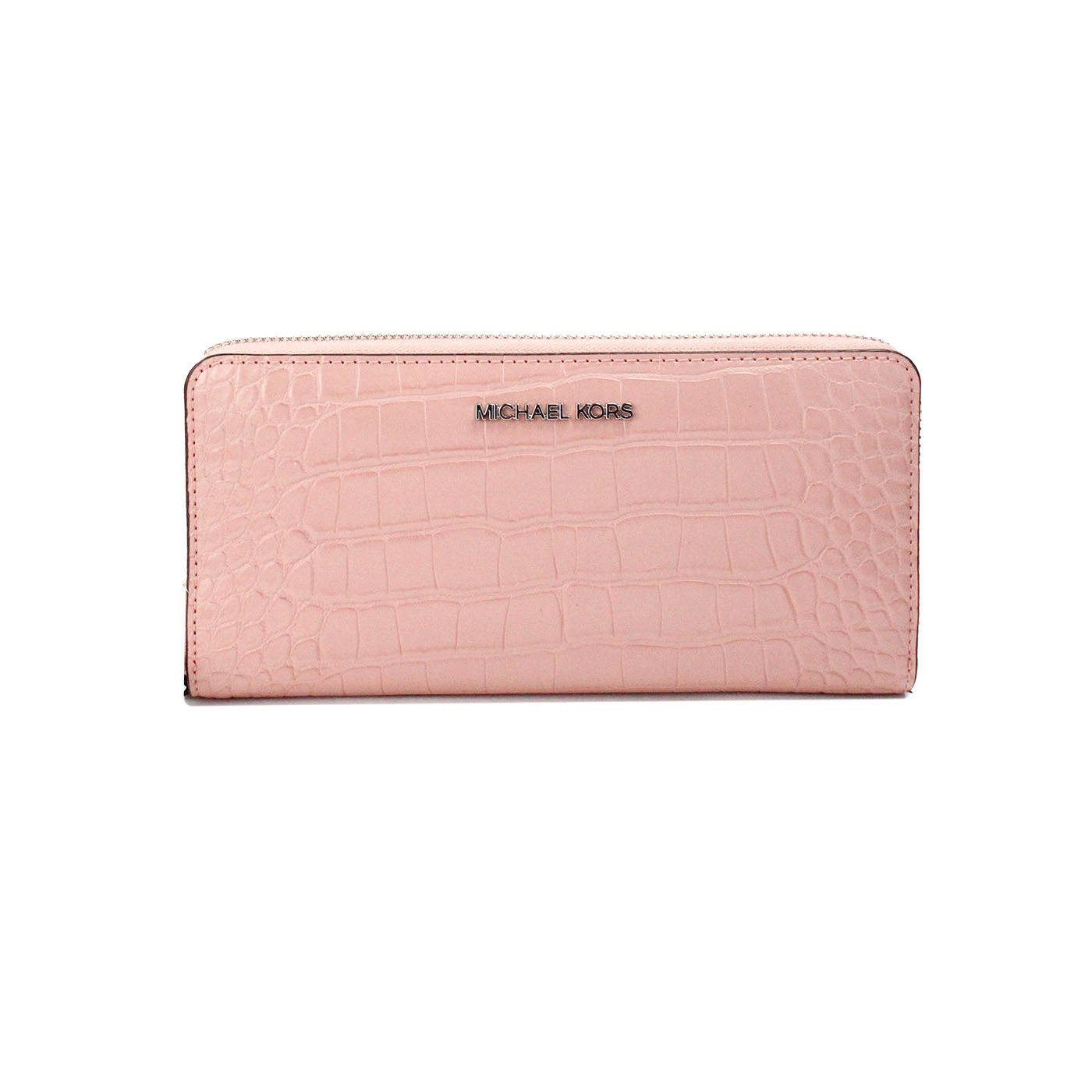 Michael Kors Jet Set Large Pink Animal Print Leather Continental Wrist Wallet - KALAJ