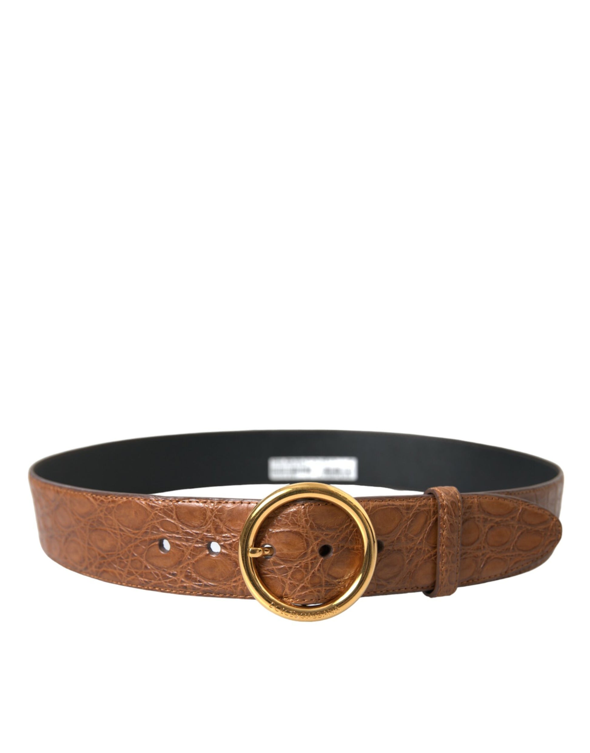 Dolce & Gabbana Elegant Exotic Leather Belt - Rich Brown - KALAJ