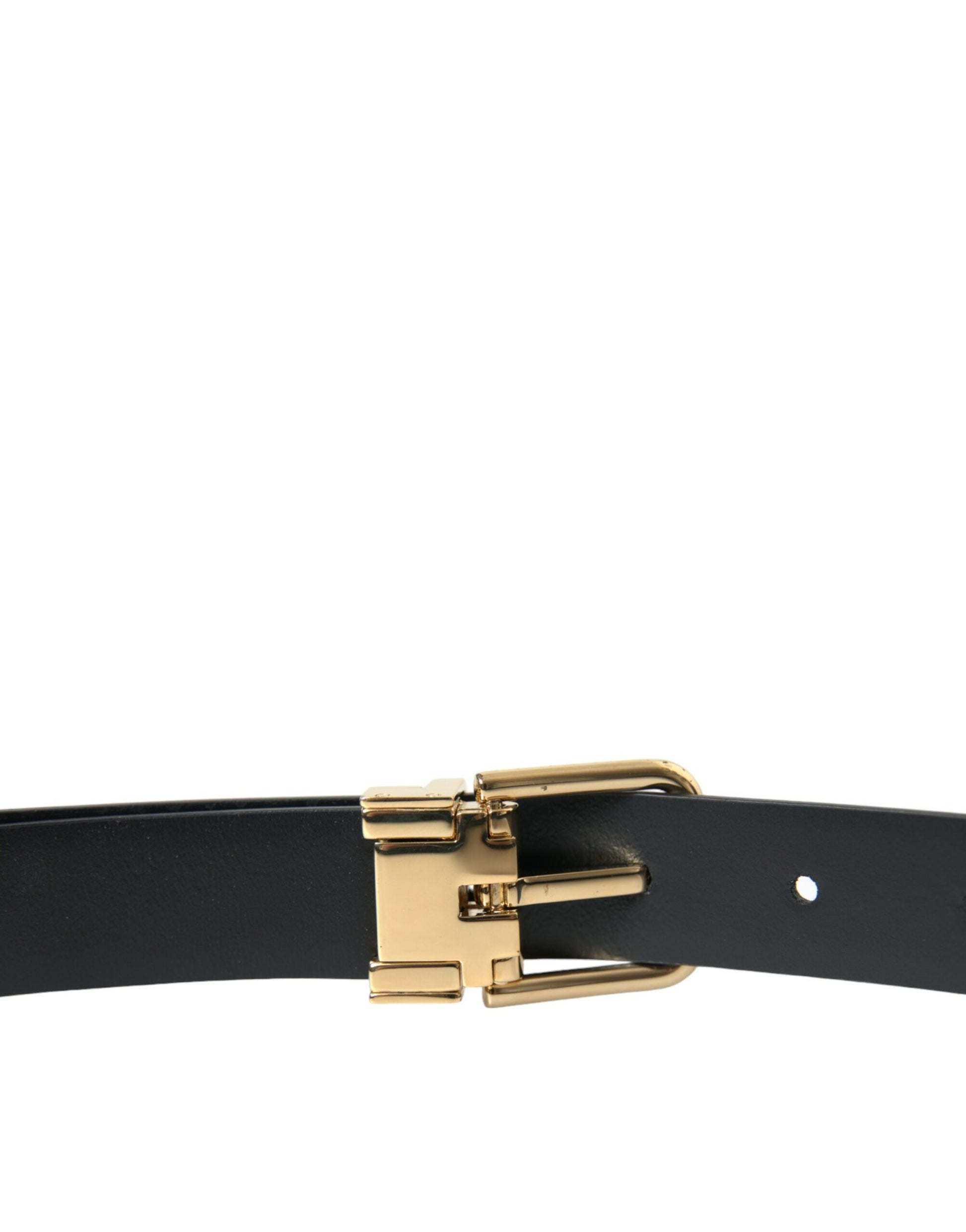 Dolce & Gabbana Elegant Blue Leather Belt with Metal Buckle - KALAJ