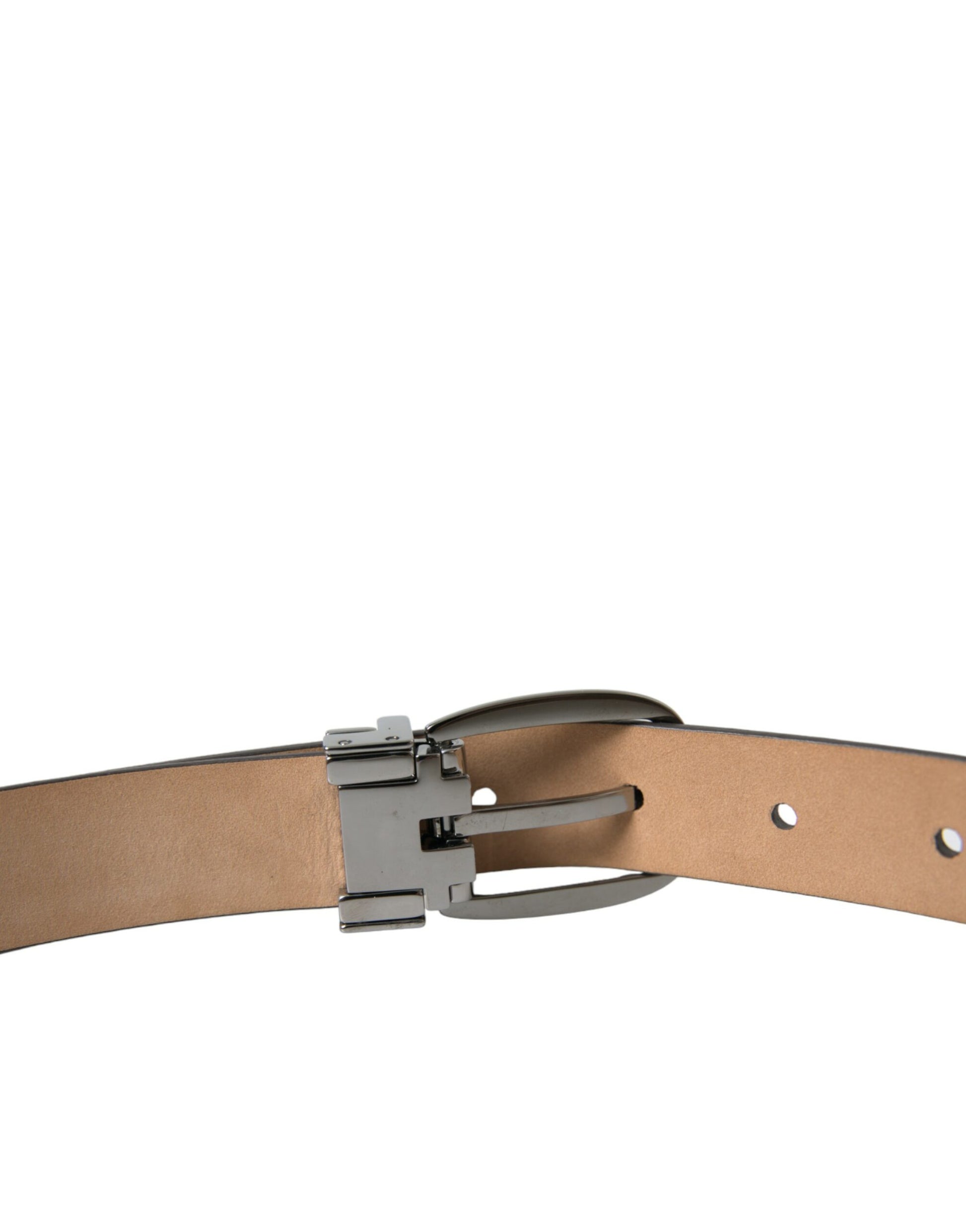 Dolce & Gabbana Elegant Dark Brown Calf Leather Belt - KALAJ