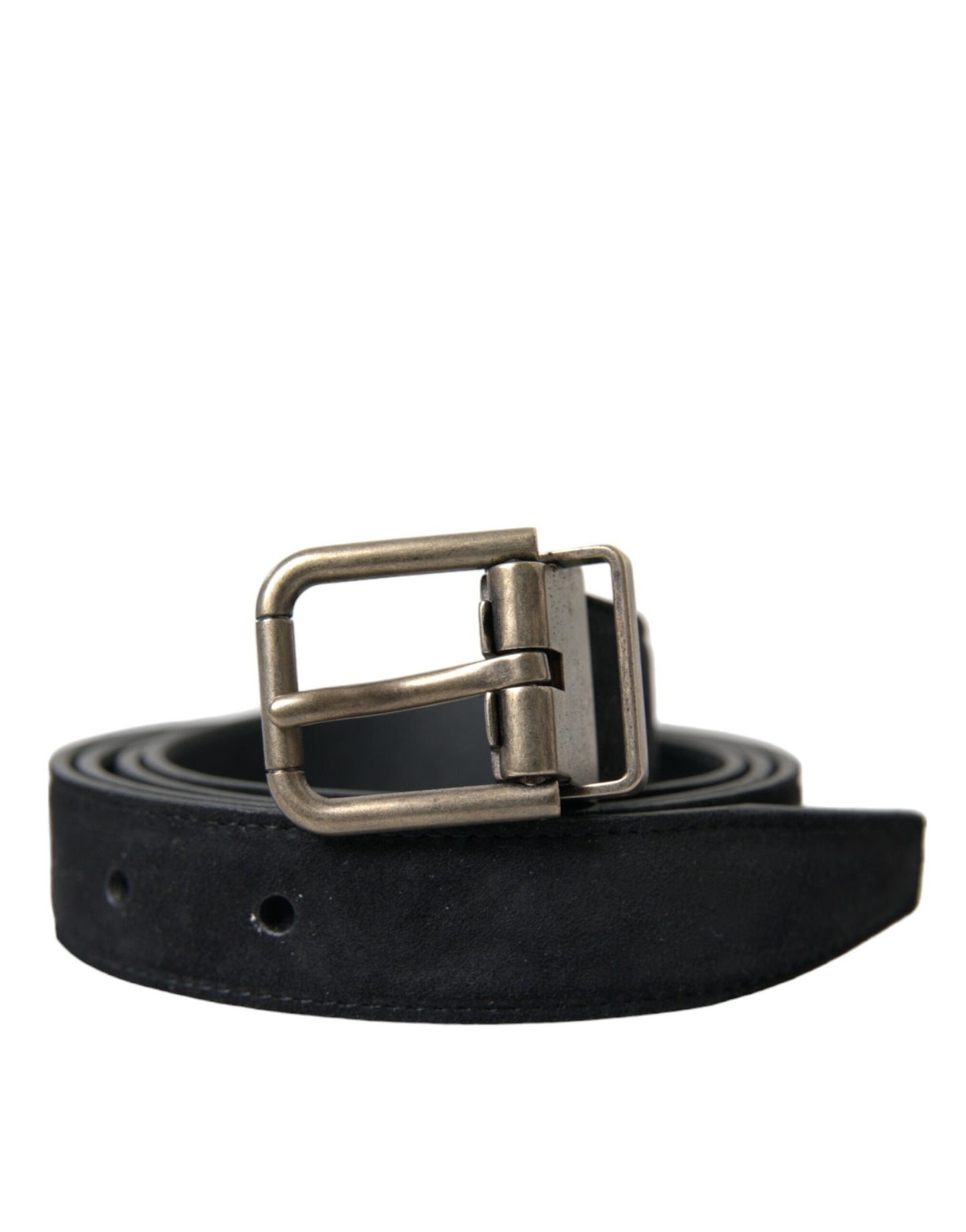 Dolce & Gabbana Elegant Black Leather Belt with Metal Buckle - KALAJ