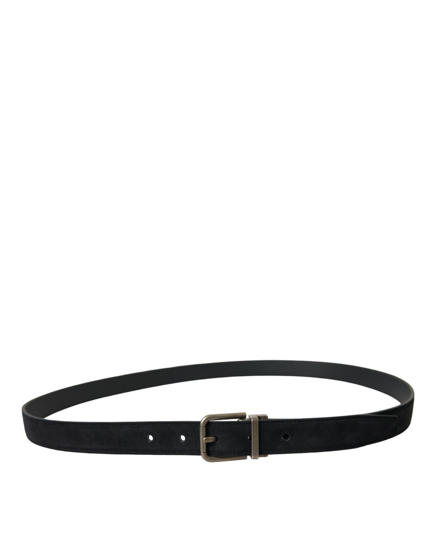 Dolce & Gabbana Elegant Black Leather Belt with Metal Buckle - KALAJ