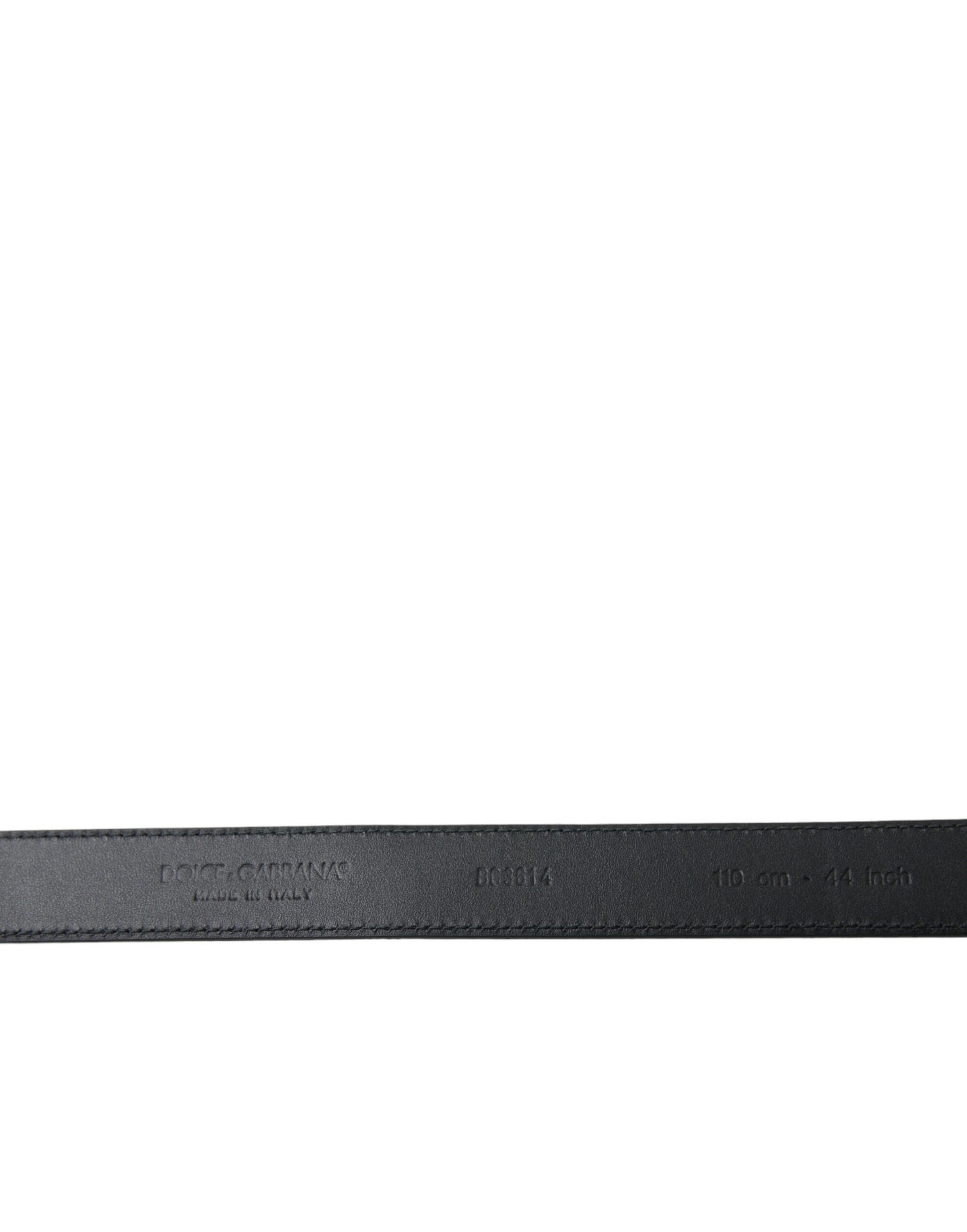 Dolce & Gabbana Elegant Black Leather Belt with Metal Buckle - KALAJ