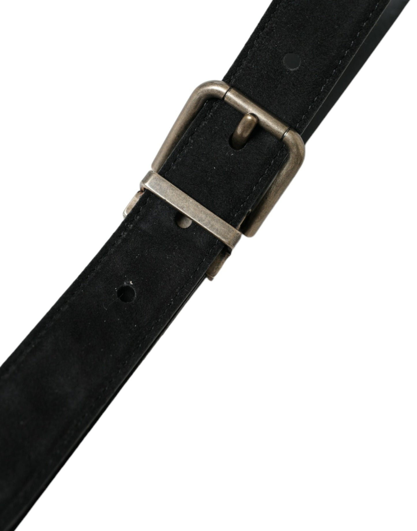 Dolce & Gabbana Elegant Black Leather Belt with Metal Buckle - KALAJ