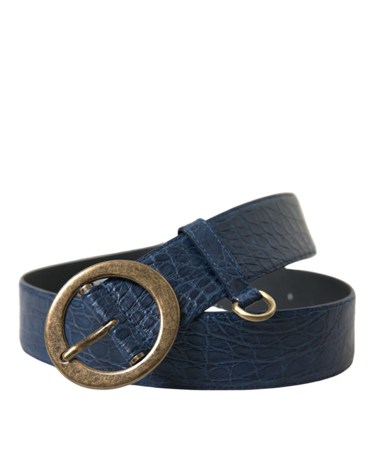 Dolce & Gabbana Elegant Italian Leather Belt with Metal Buckle - KALAJ