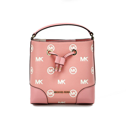 Michael Kors Mercer Small Primrose Embossed Drawstring Bucket Messenger Bag - KALAJ