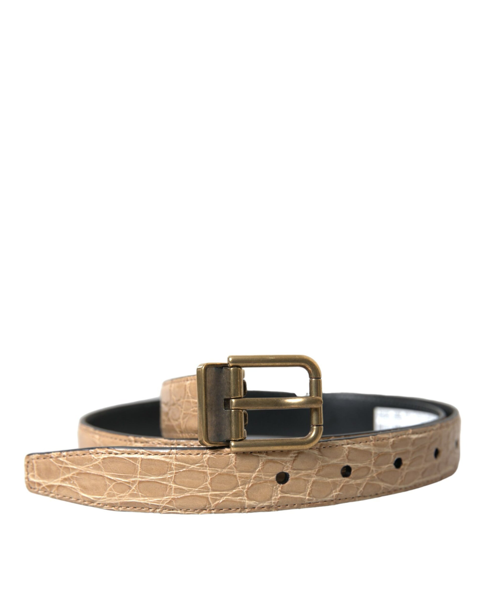 Dolce & Gabbana Elegant Beige Leather Belt - KALAJ