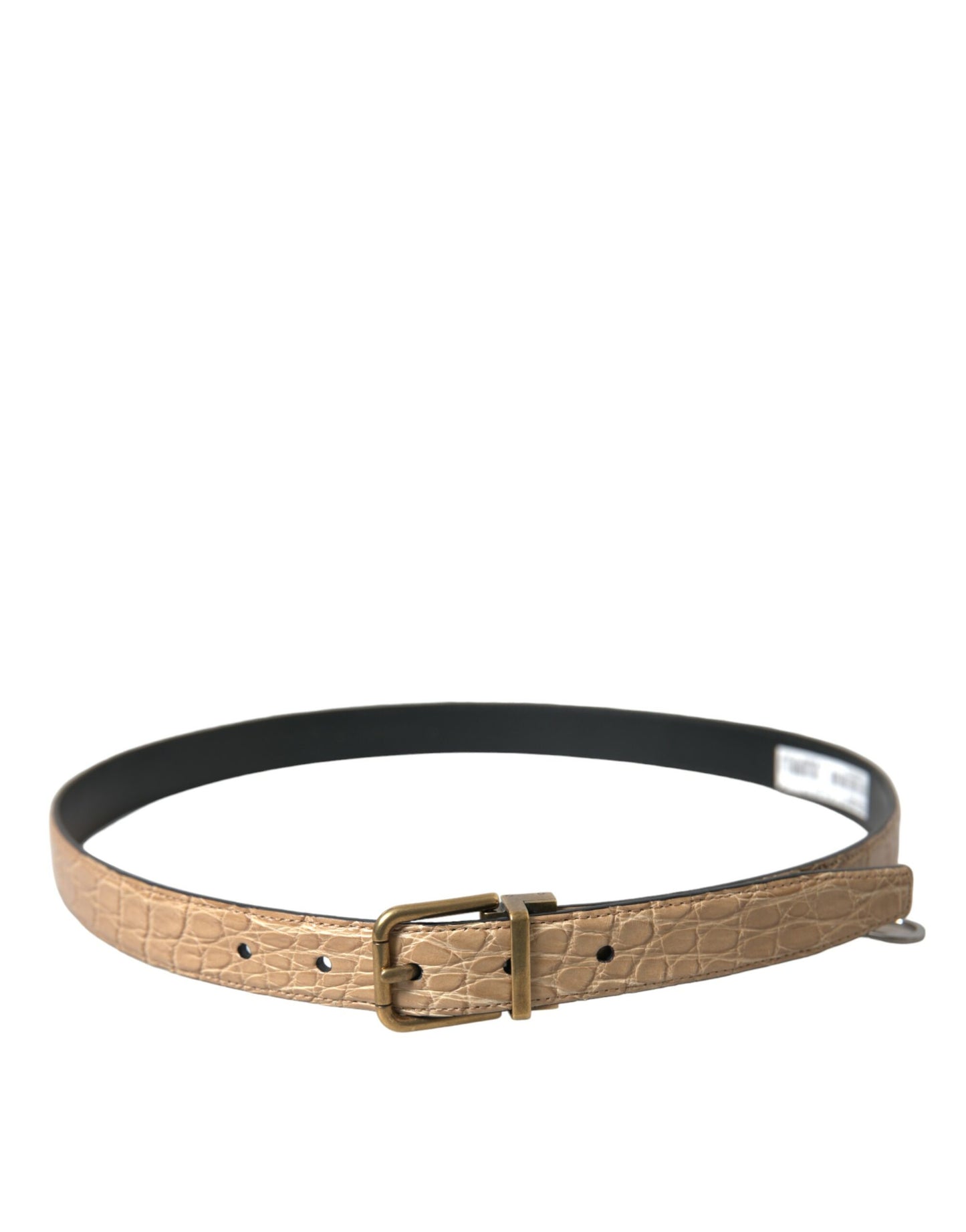 Dolce & Gabbana Elegant Beige Leather Belt - KALAJ