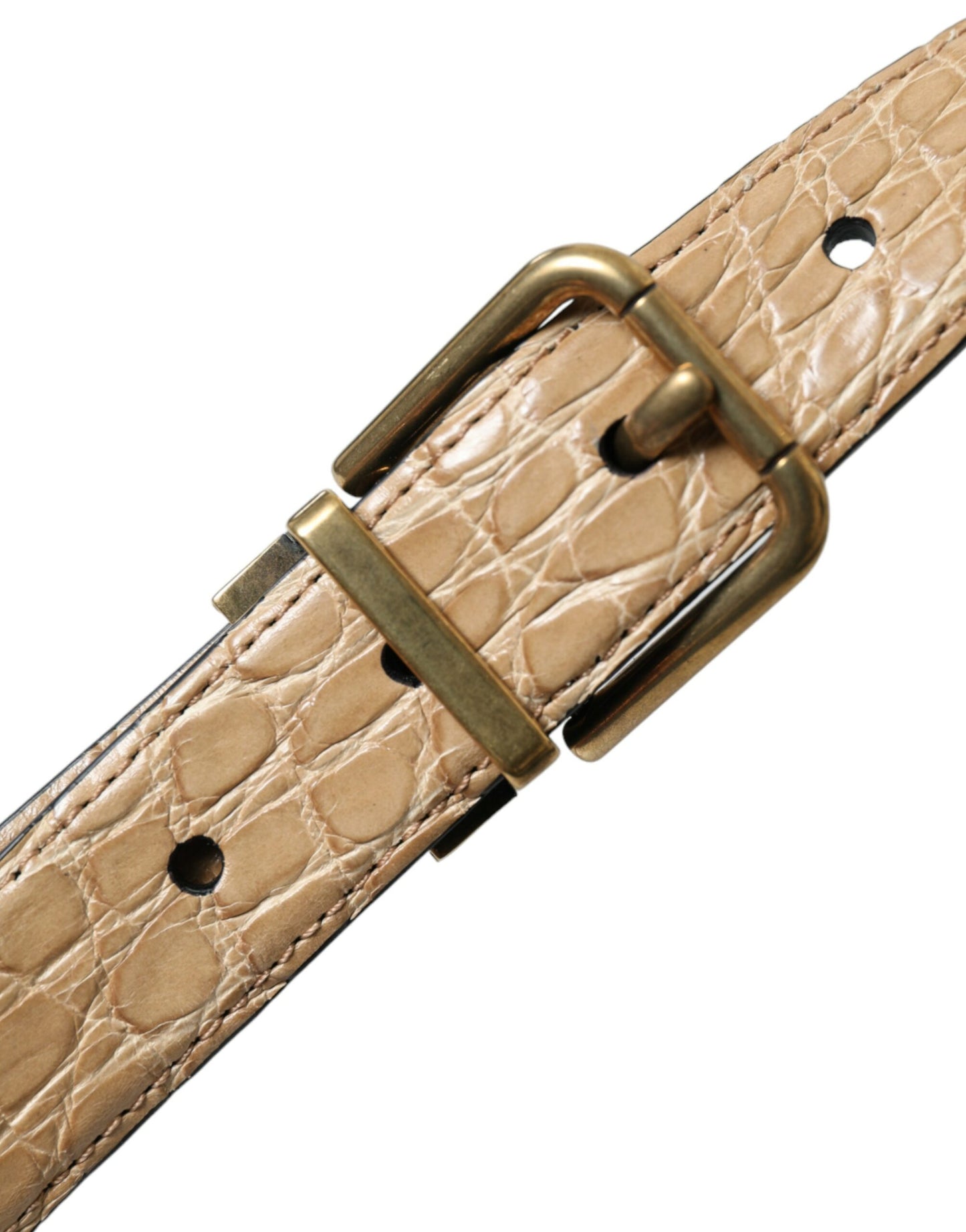 Dolce & Gabbana Elegant Beige Leather Belt - KALAJ