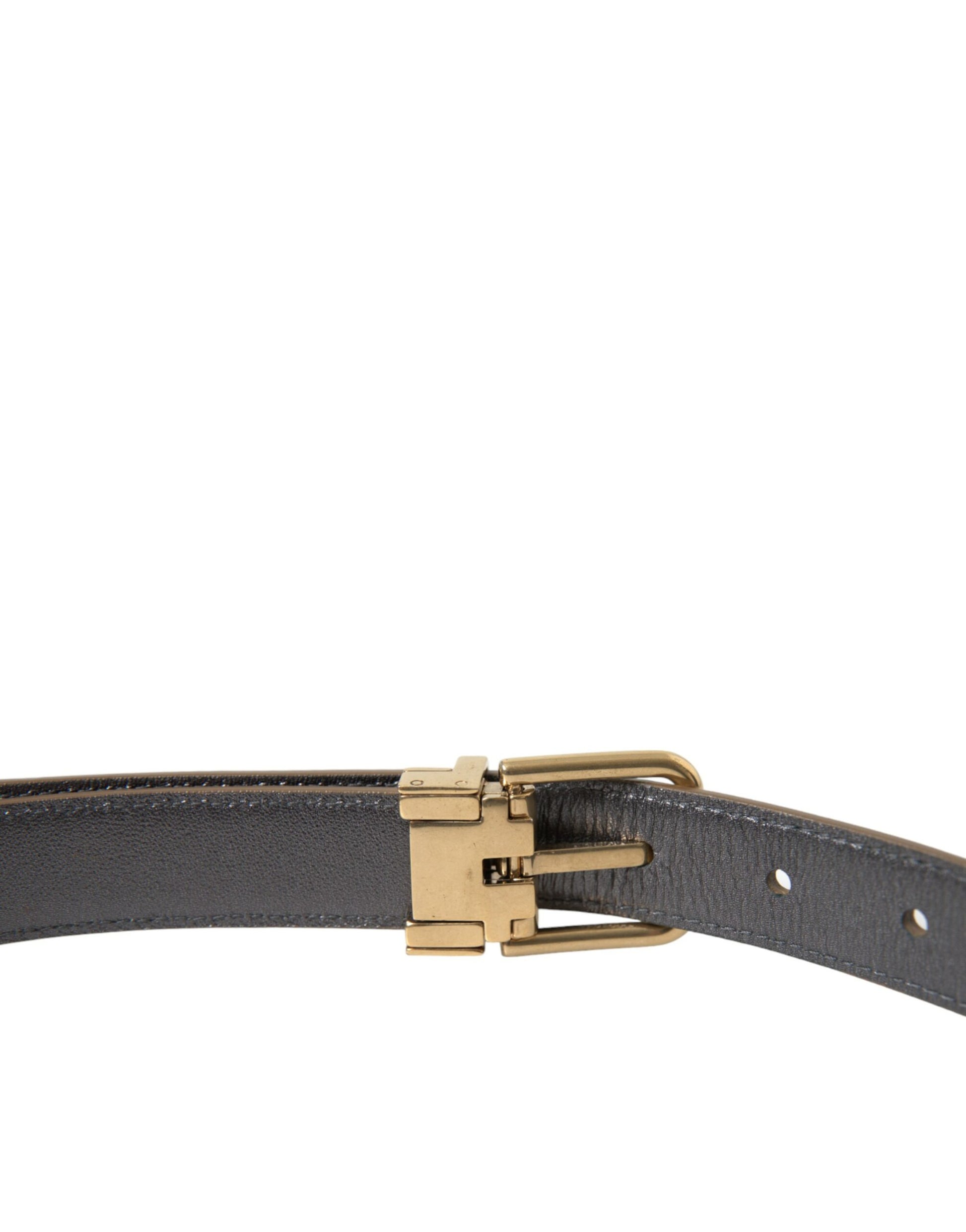 Dolce & Gabbana Metallic Gold Leather Belt - Timeless Elegance - KALAJ