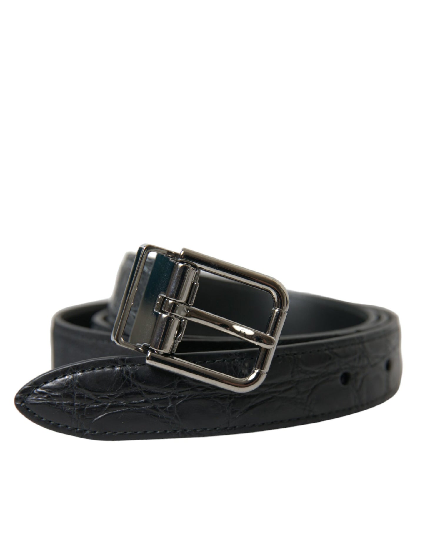 Dolce & Gabbana Elegant Leather Belt with Metal Buckle - KALAJ