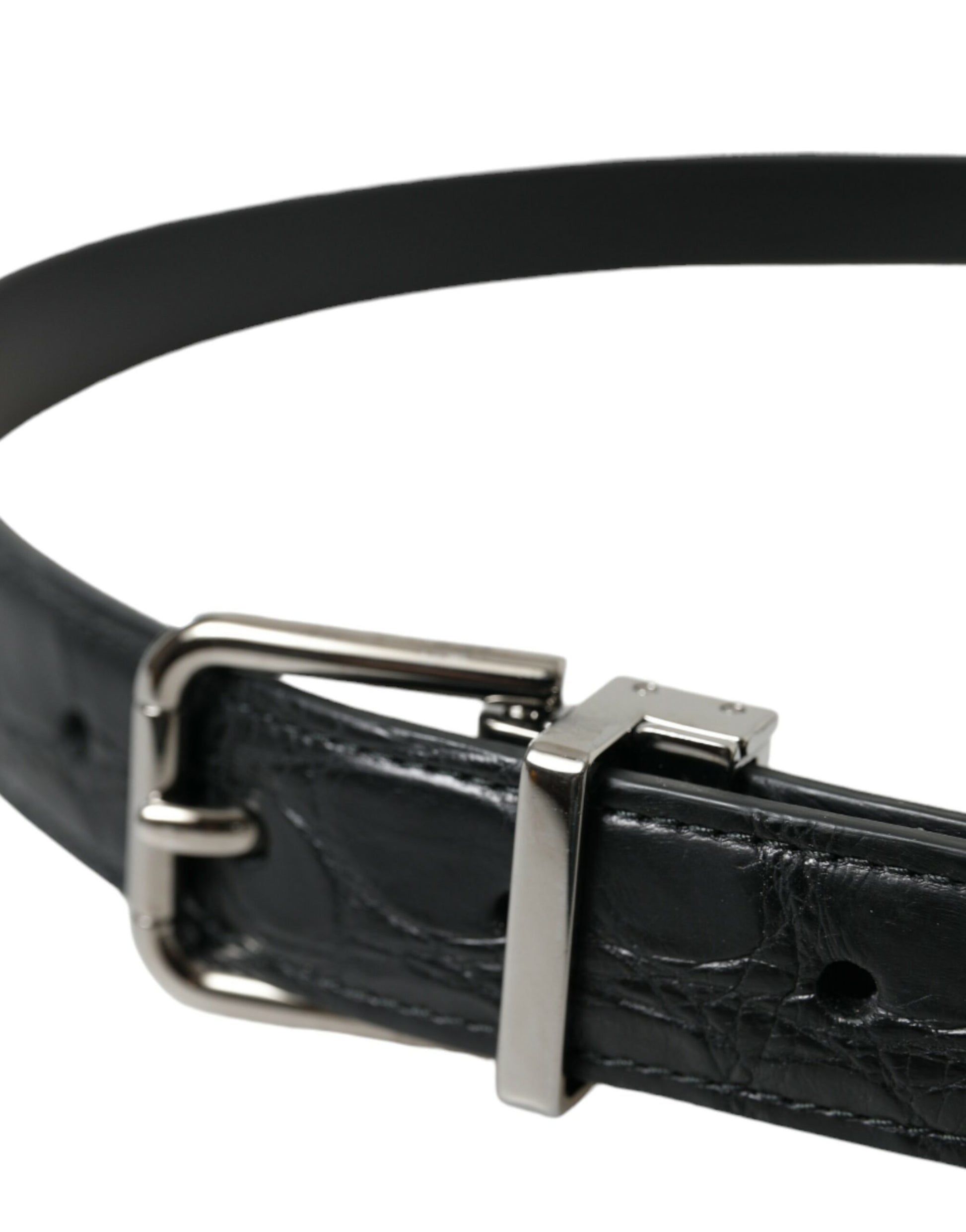 Dolce & Gabbana Elegant Leather Belt with Metal Buckle - KALAJ