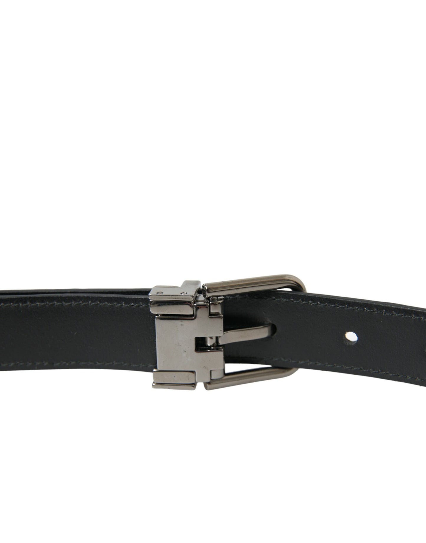 Dolce & Gabbana Elegant Leather Belt with Metal Buckle - KALAJ