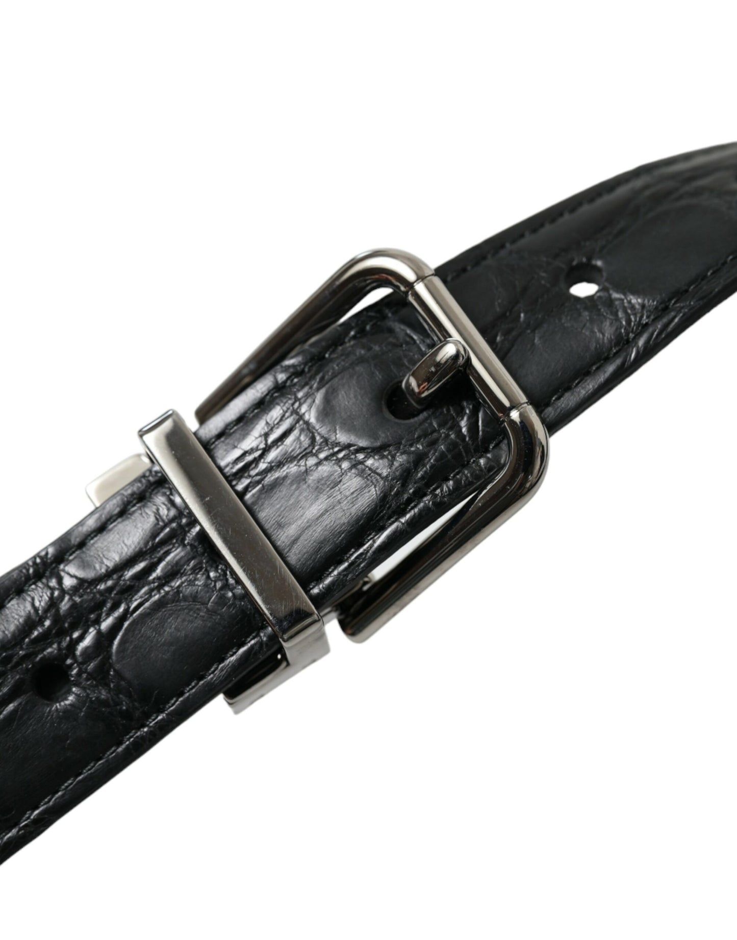 Dolce & Gabbana Elegant Leather Belt with Metal Buckle - KALAJ