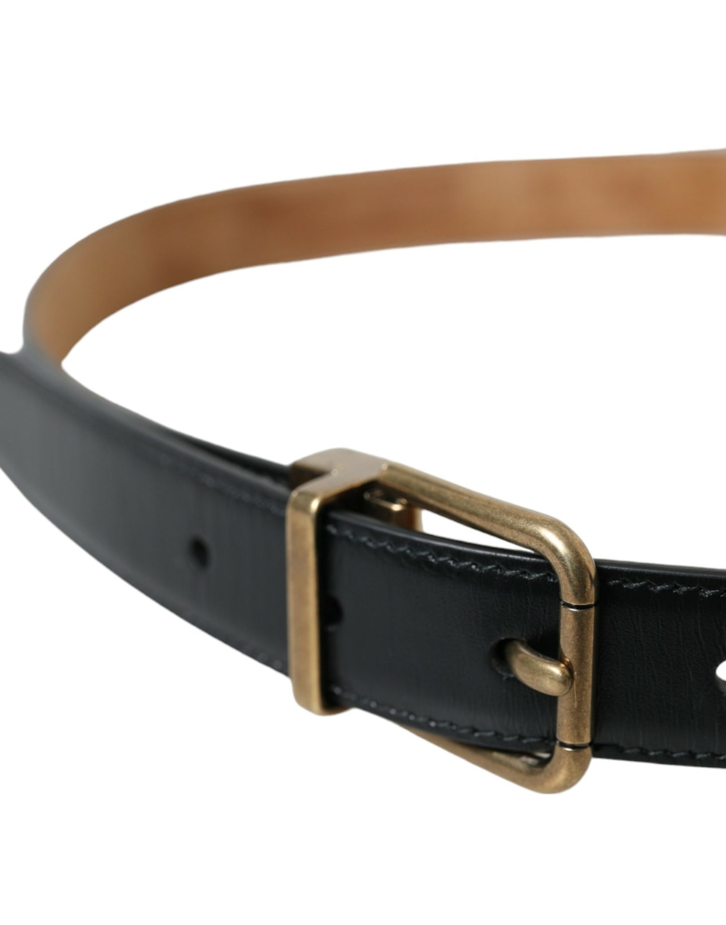 Dolce & Gabbana Elegant Black Calf Leather Belt - KALAJ