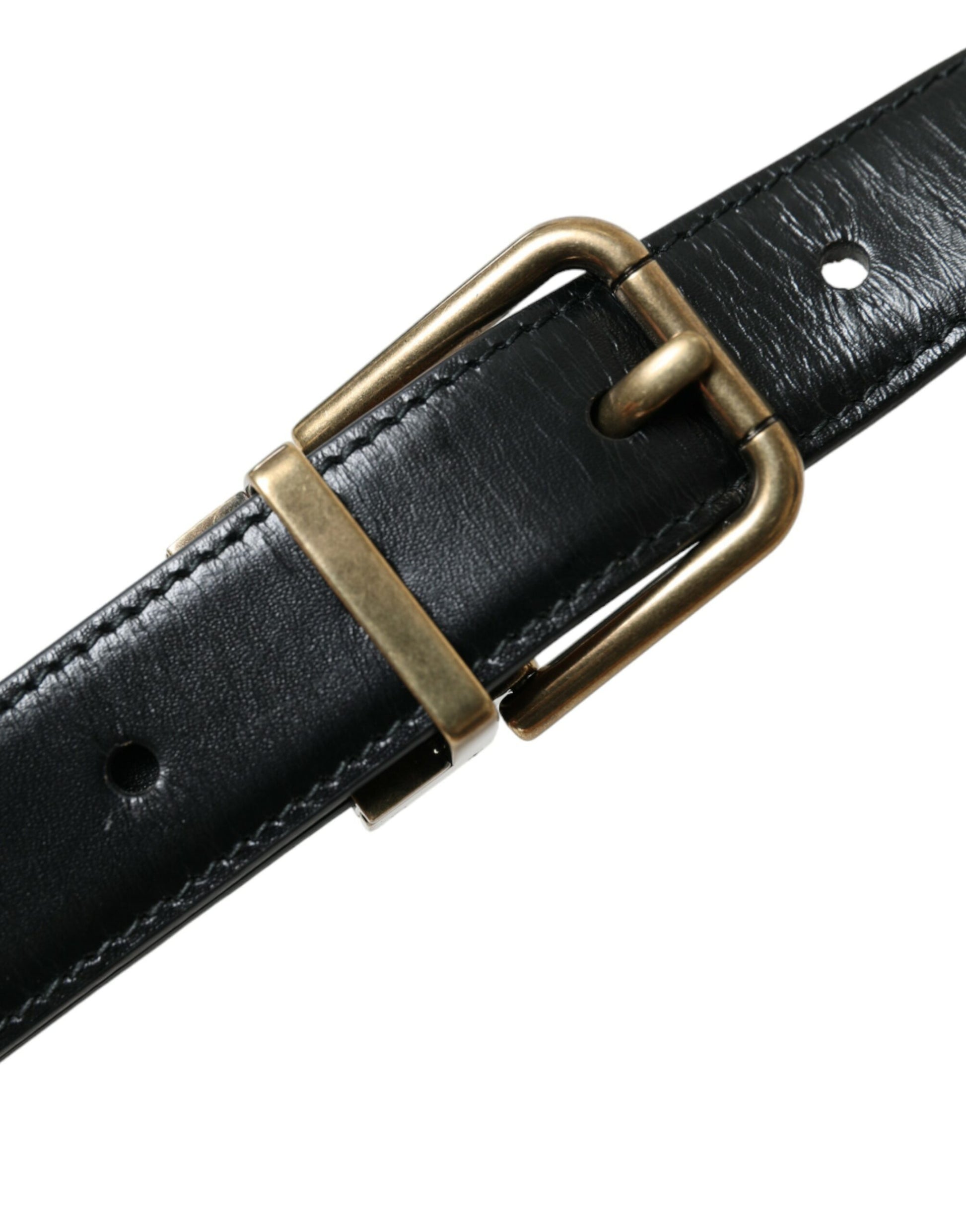 Dolce & Gabbana Elegant Black Calf Leather Belt - KALAJ