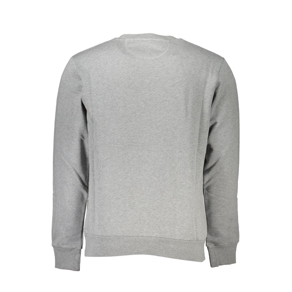 La Martina Chic Gray Crew Neck Cotton Sweatshirt