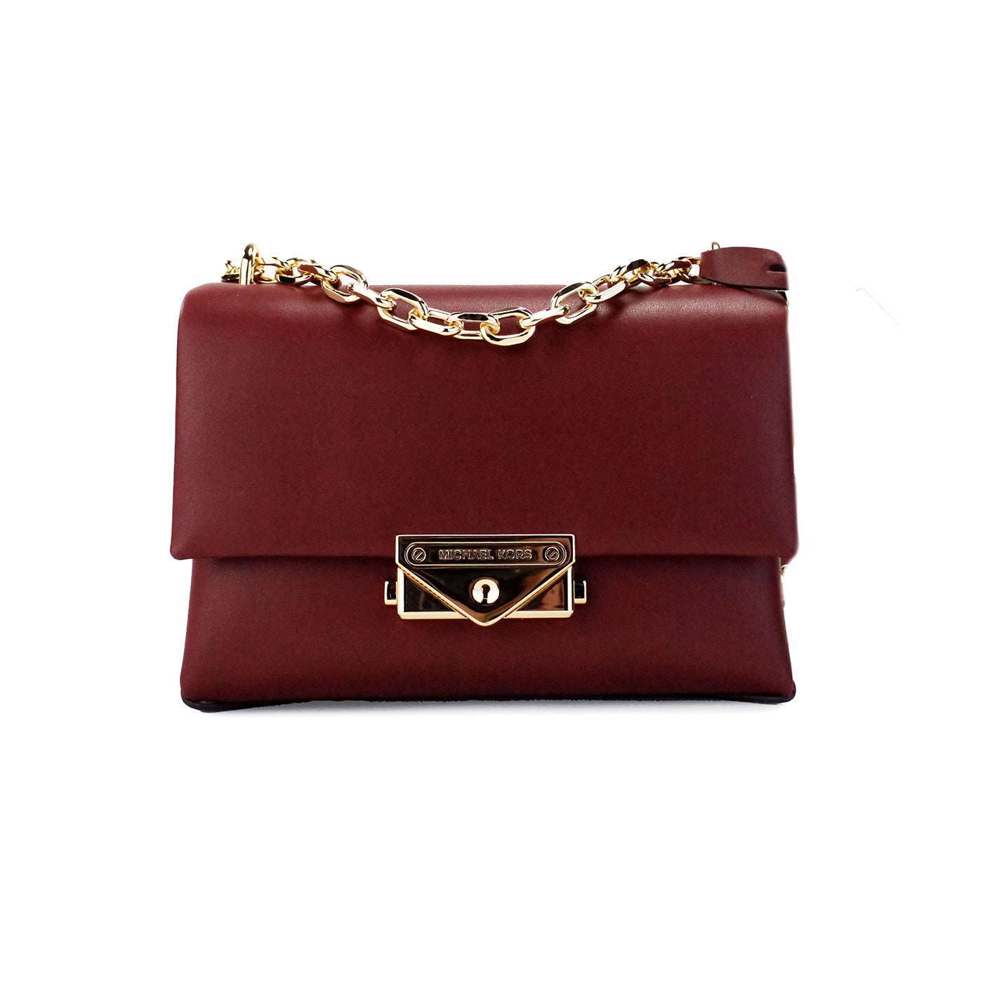 Michael Kors Cece Small Dark Cherry Vegan Leather Convertible Flap Crossbody Bag - KALAJ