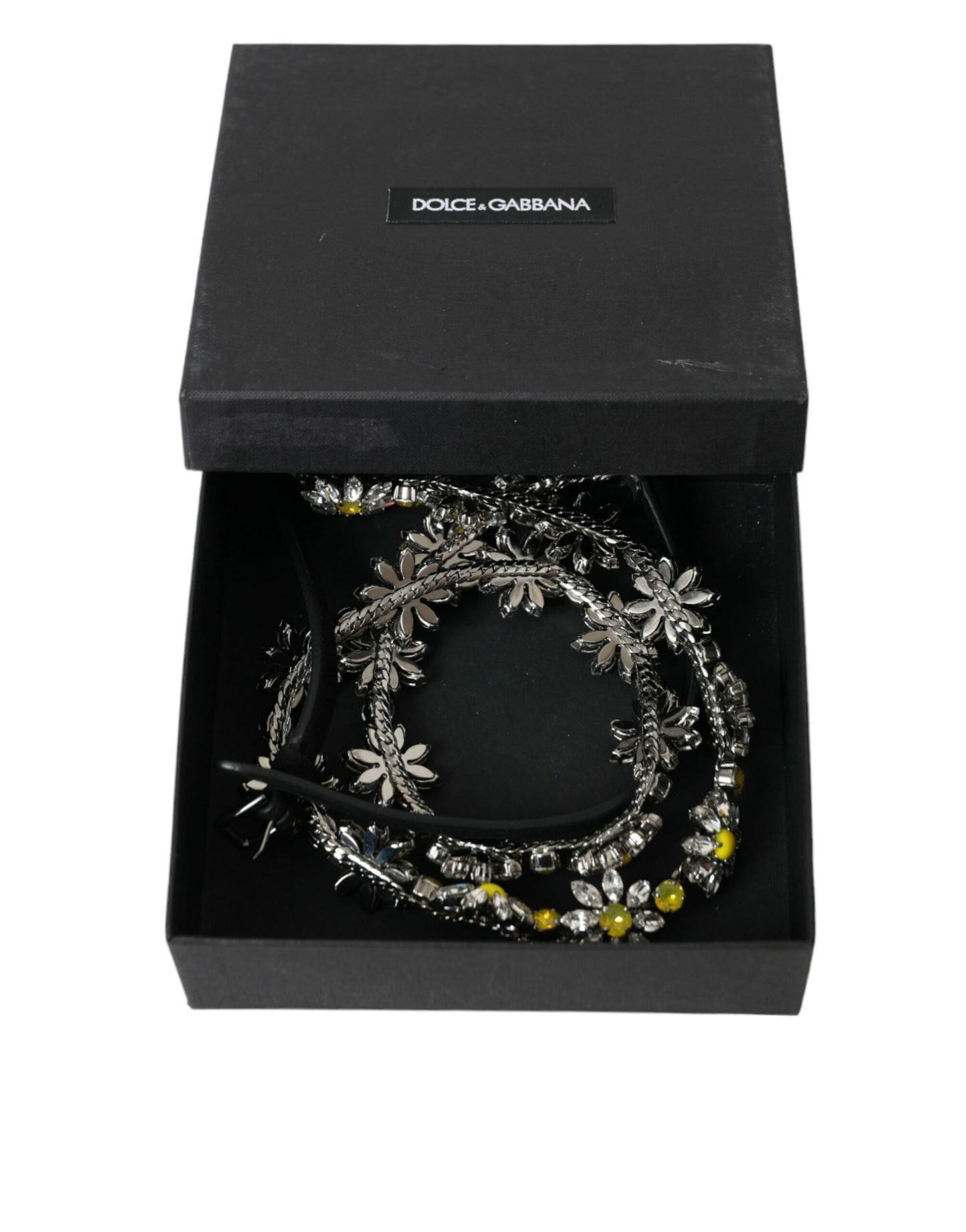 Dolce & Gabbana Elegant Crystal-Embellished Leather Belt - KALAJ