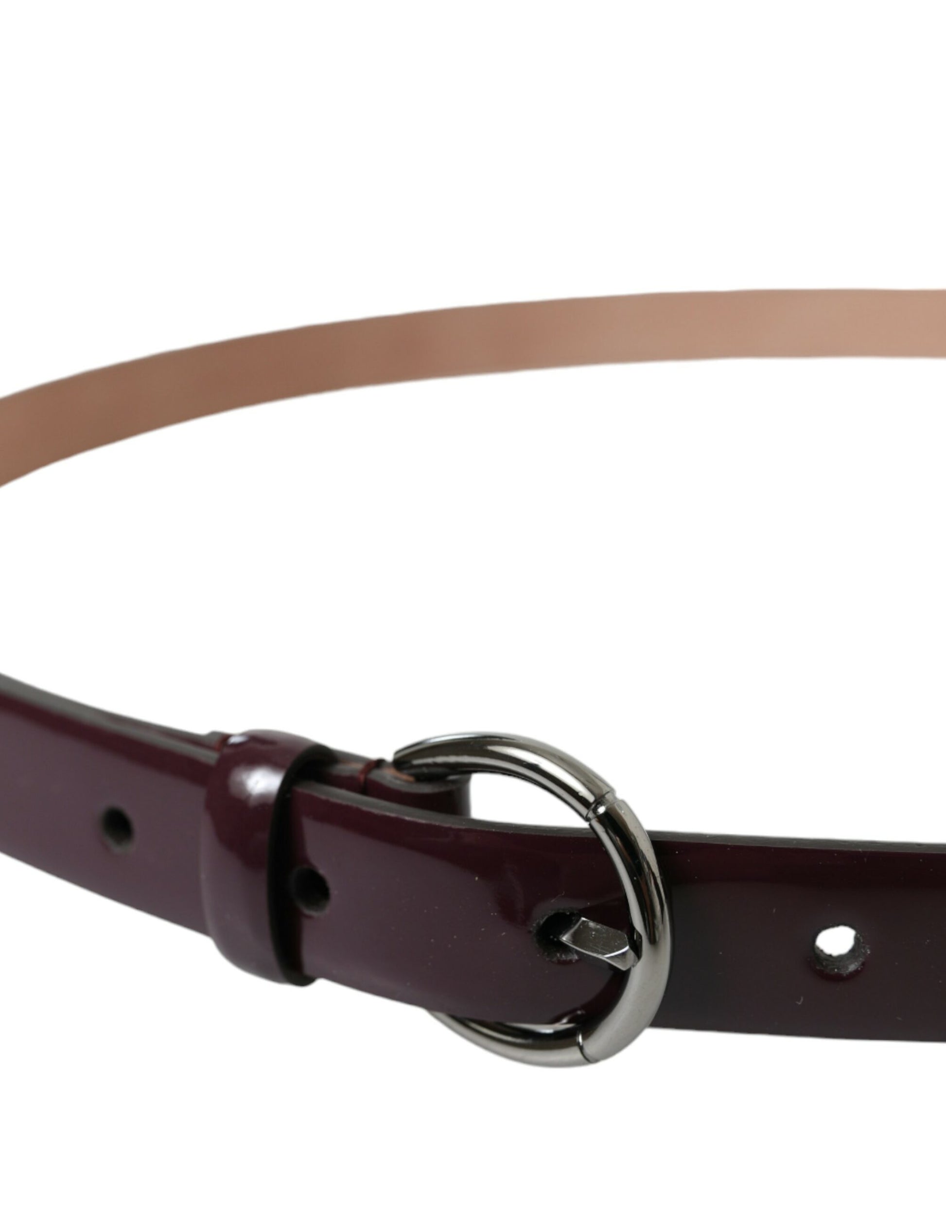 Dolce & Gabbana Elegant Maroon Leather Waist Belt - KALAJ