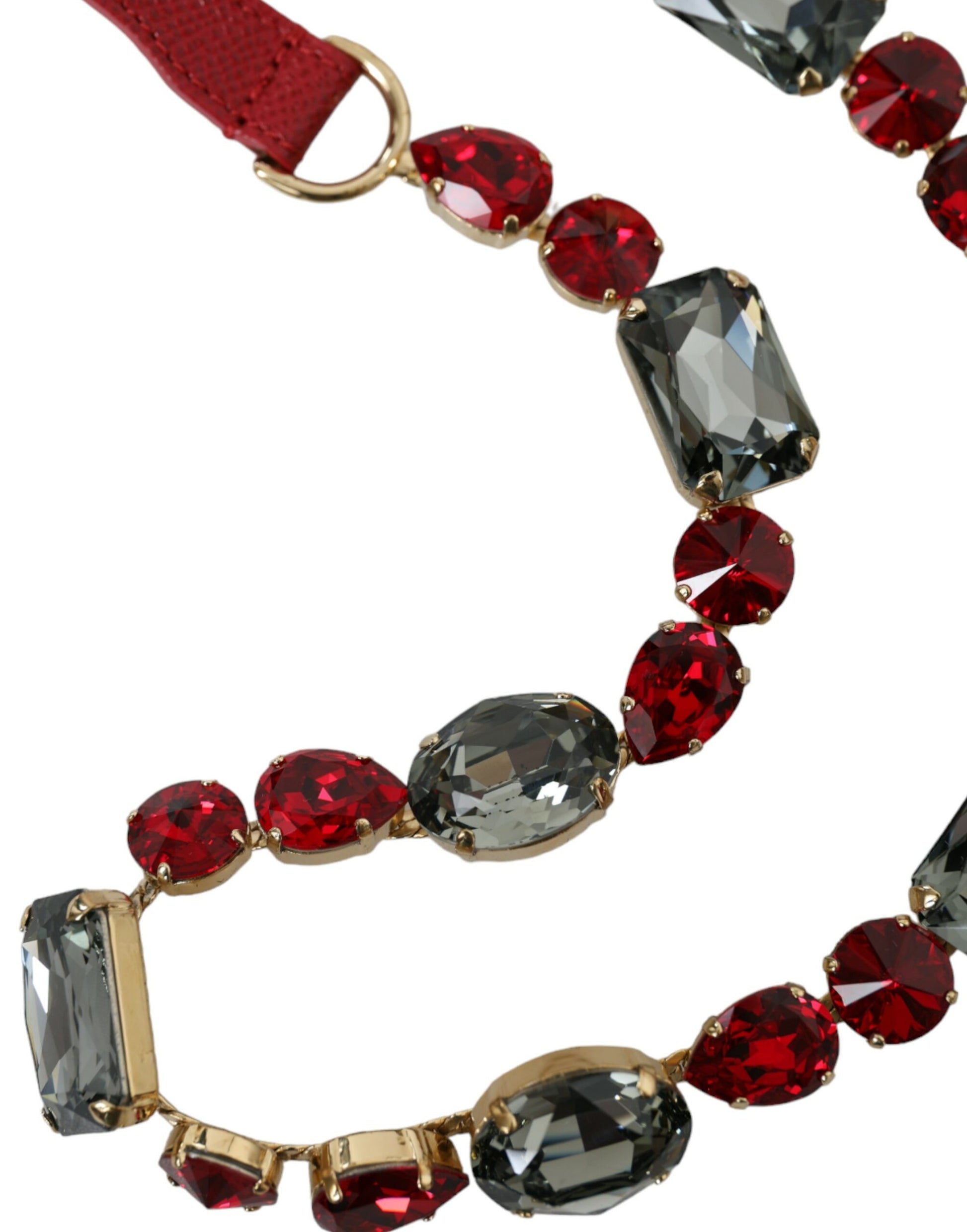 Dolce & Gabbana Radiant Red Crystal Buckle Waist Belt - KALAJ