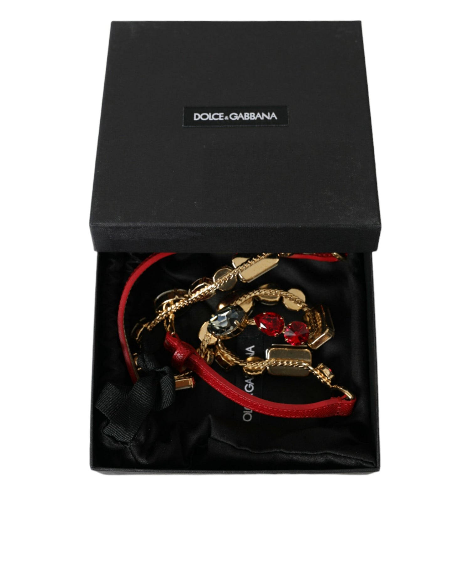 Dolce & Gabbana Radiant Red Crystal Buckle Waist Belt - KALAJ