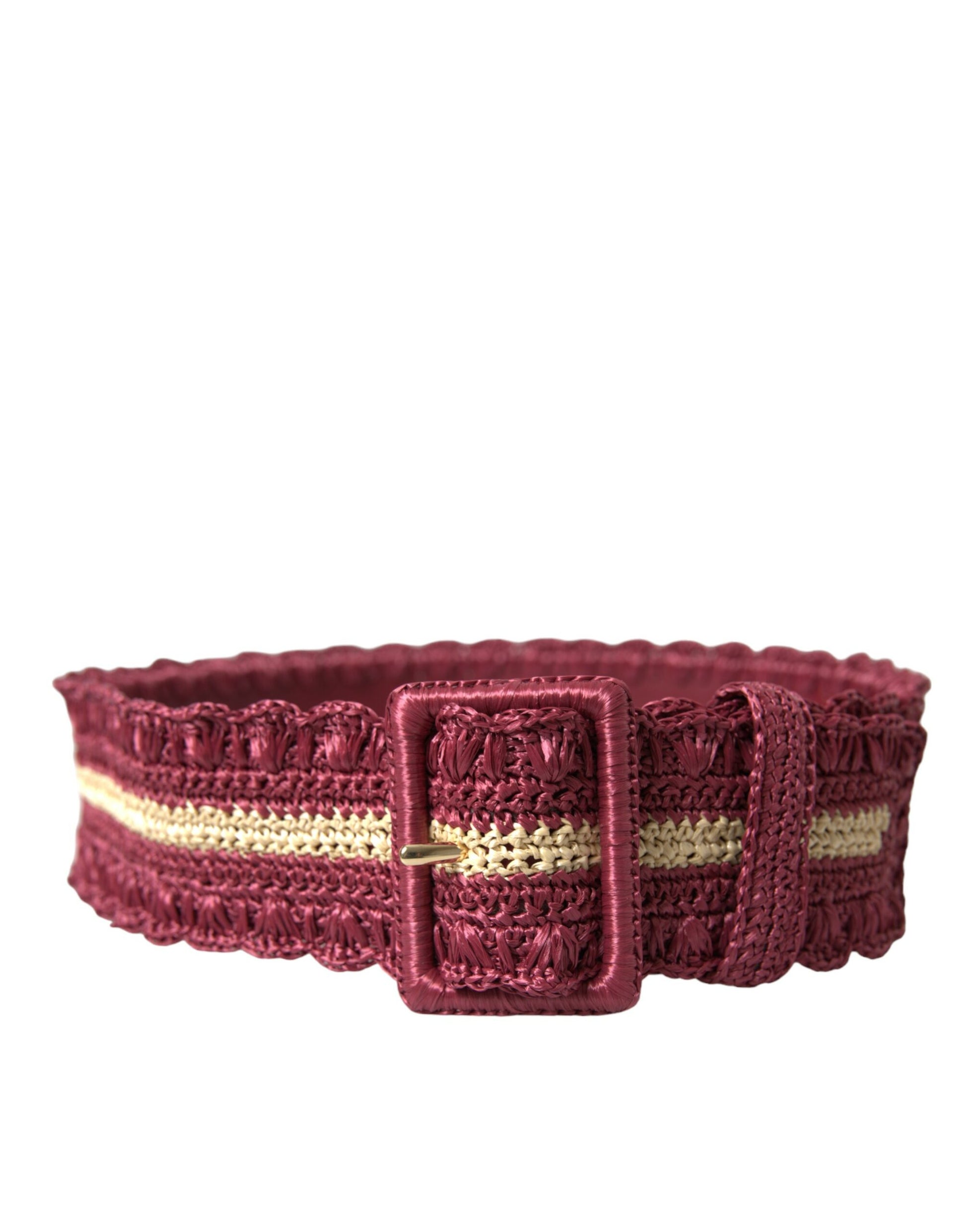 Dolce & Gabbana Maroon Elegance Canvas Waist Belt - KALAJ