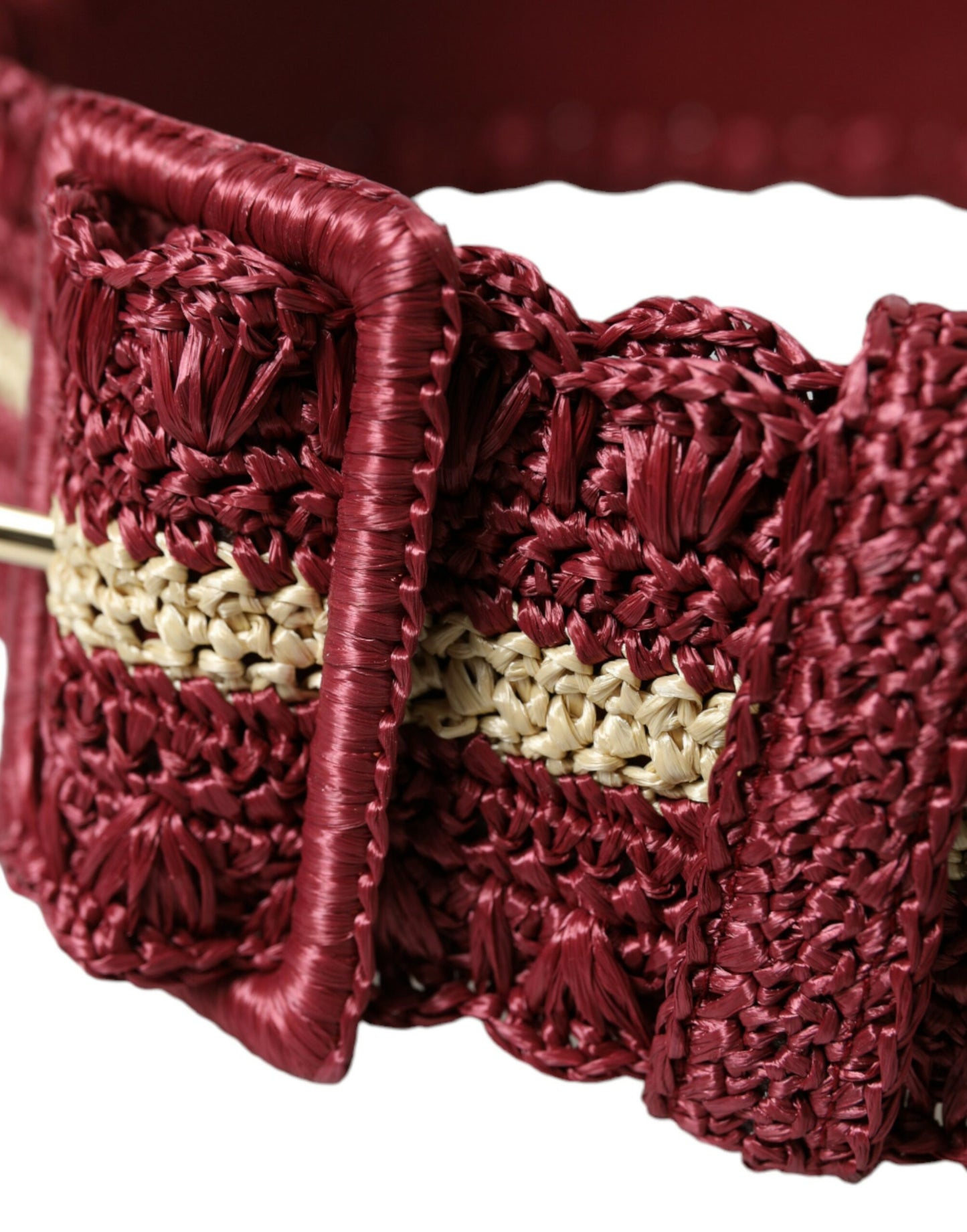 Dolce & Gabbana Maroon Elegance Canvas Waist Belt - KALAJ