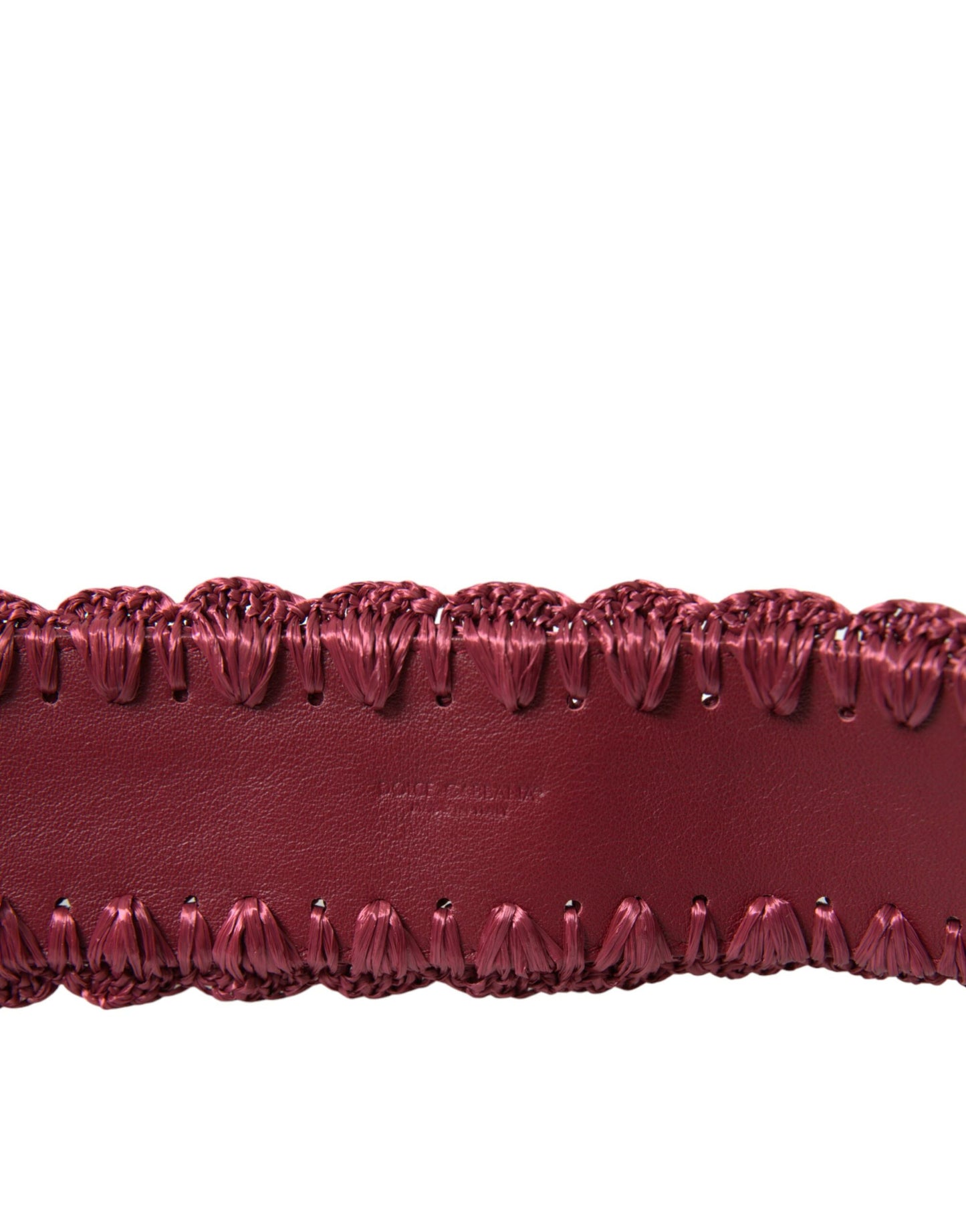 Dolce & Gabbana Maroon Elegance Canvas Waist Belt - KALAJ