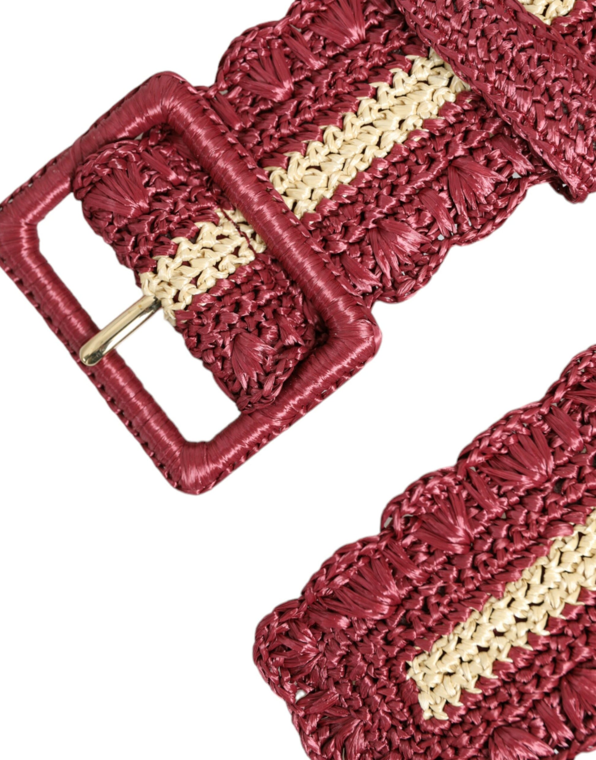 Dolce & Gabbana Maroon Elegance Canvas Waist Belt - KALAJ