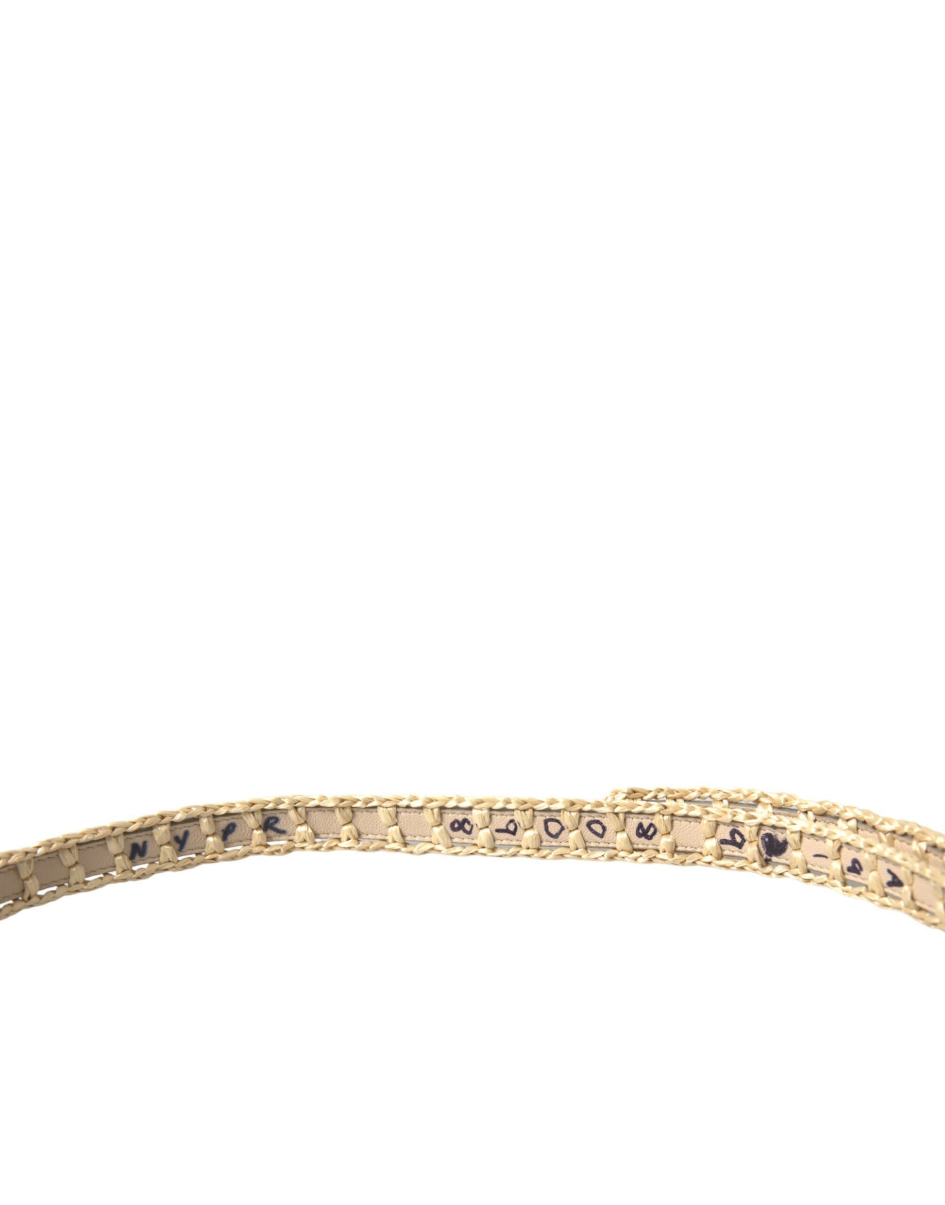 Dolce & Gabbana Elegant Beige Leather Waist Belt - KALAJ