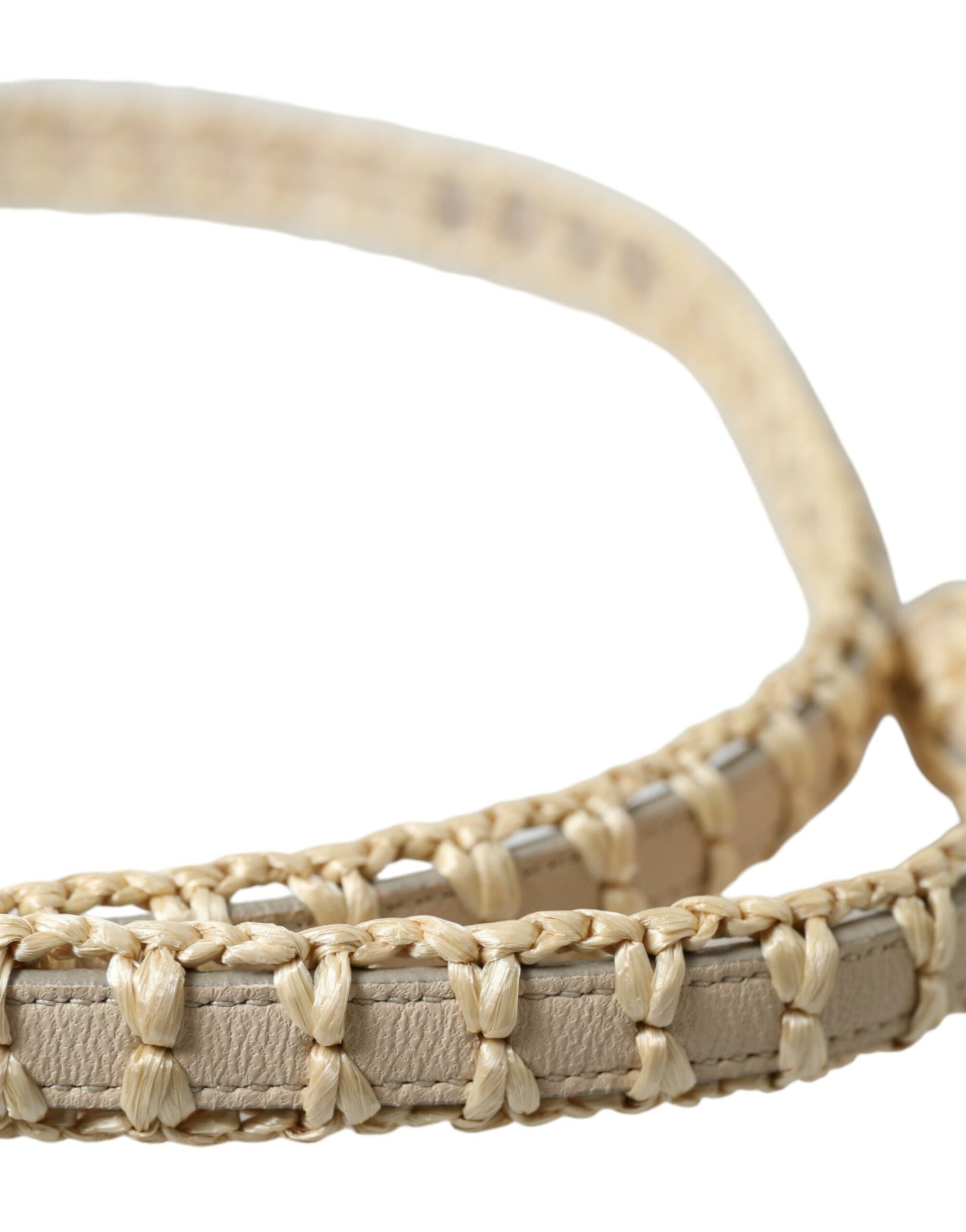 Dolce & Gabbana Elegant Beige Leather Waist Belt - KALAJ