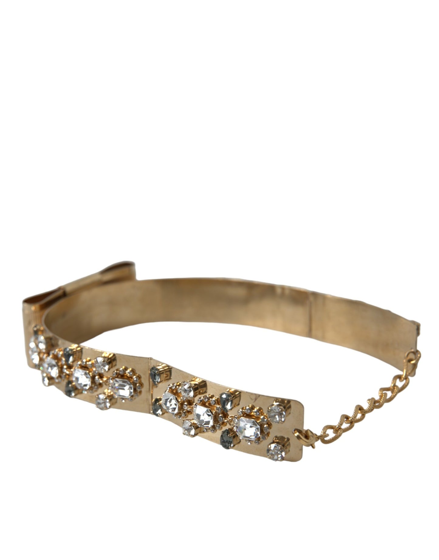 Dolce & Gabbana Gold-Tone Crystal Embellished Waist Belt - KALAJ