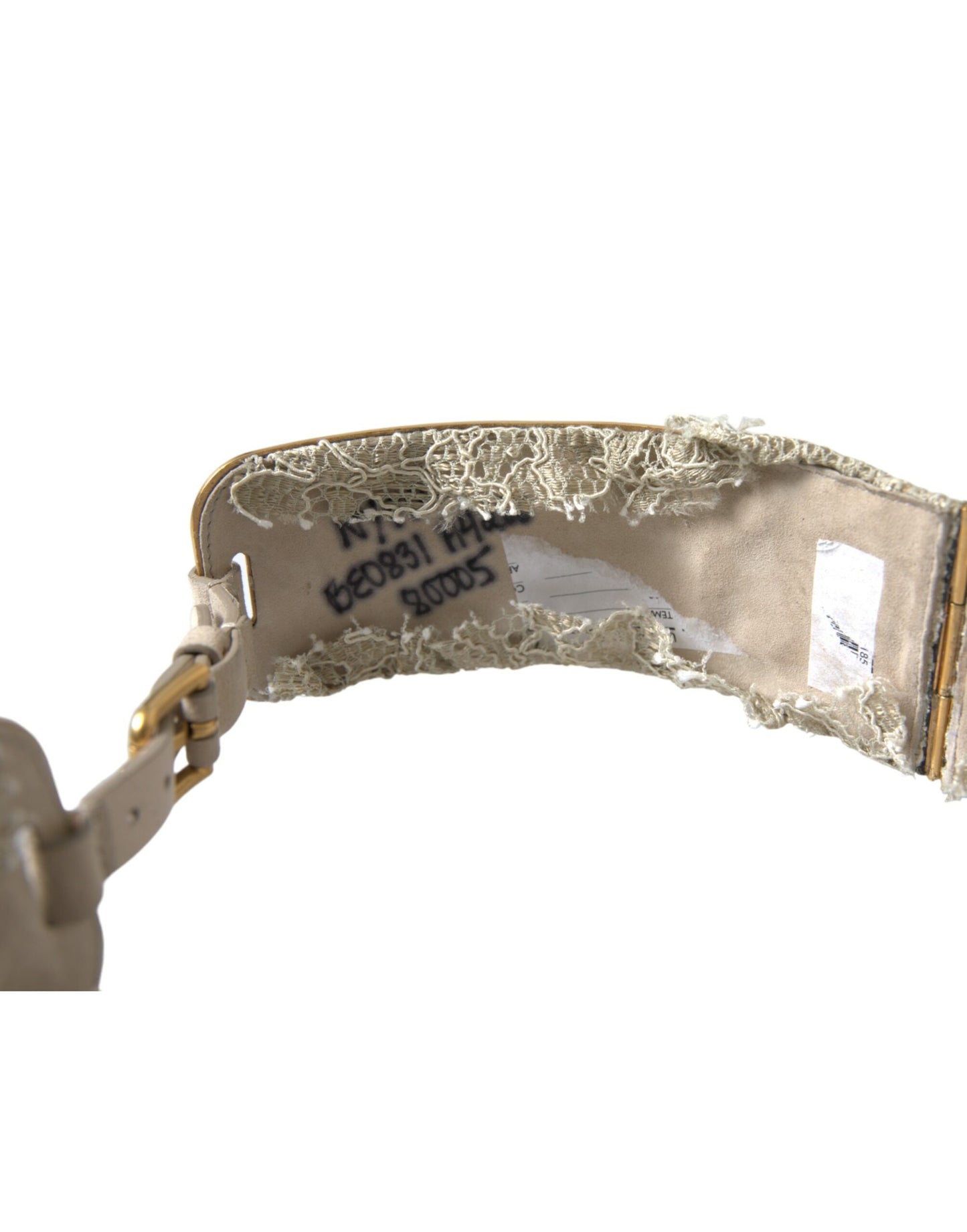 Dolce & Gabbana Elegant Gold-Tone Faux Pearl Floral Belt - KALAJ