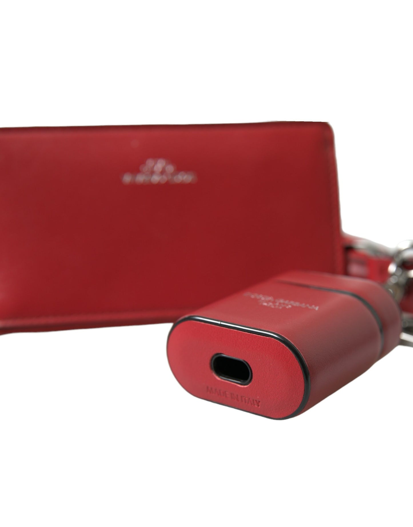 Dolce & Gabbana Elegant Red Leather Airpods Case - KALAJ