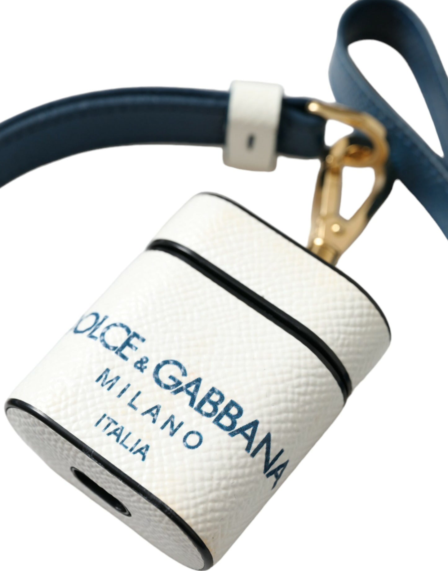 Dolce & Gabbana Chic Leather Airpods Case in Blue & White - KALAJ