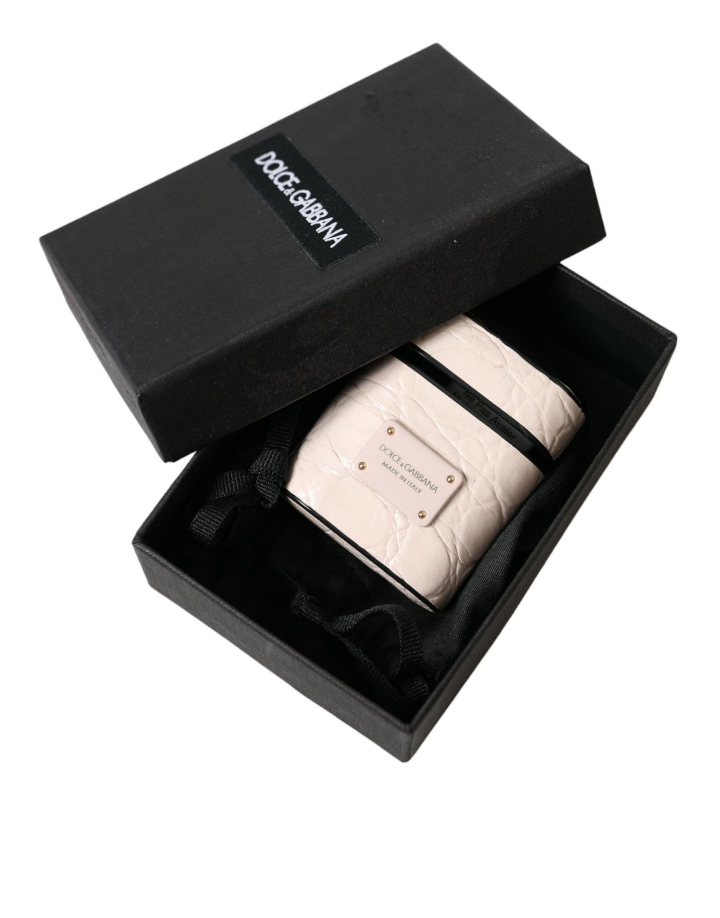 Dolce & Gabbana Elegant Light Pink Leather Airpod Case - KALAJ