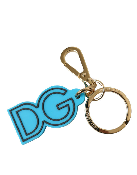 Dolce & Gabbana Elegant Blue Gold Keychain Accessory - KALAJ