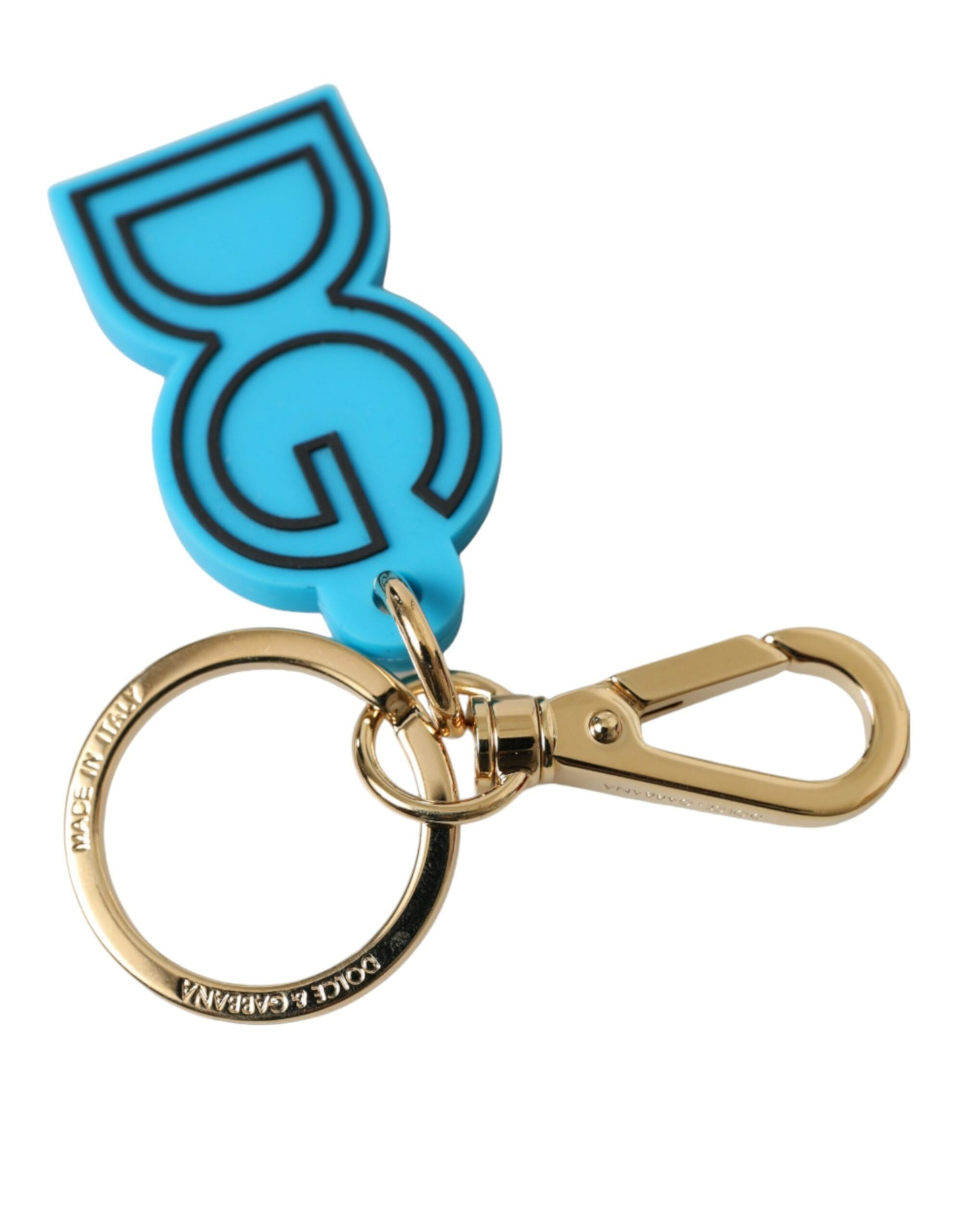 Dolce & Gabbana Elegant Blue Gold Keychain Accessory - KALAJ