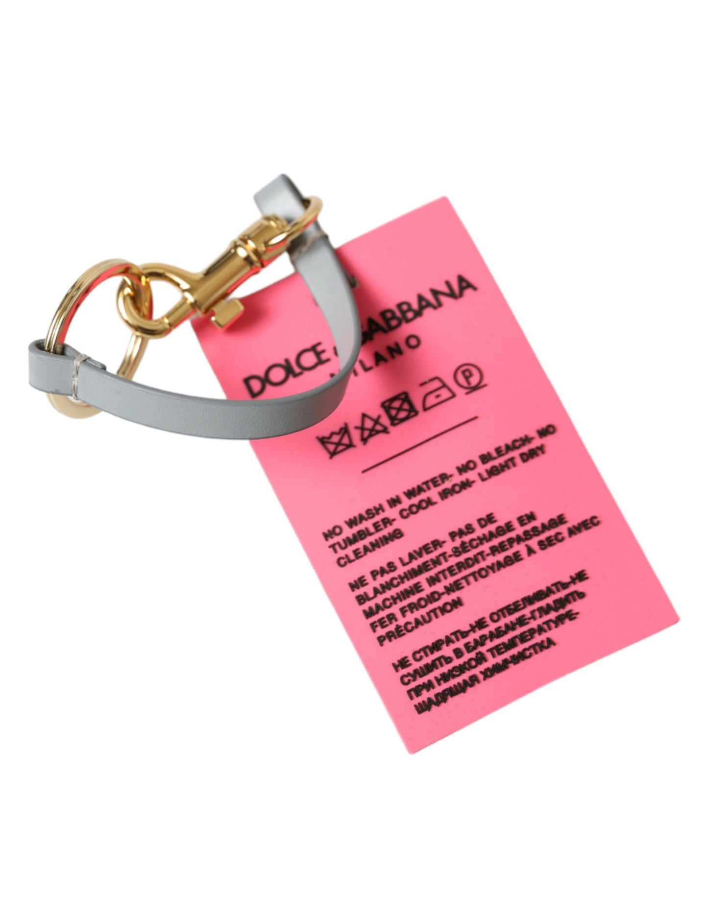 Dolce & Gabbana Chic Trifold Gold & Pink Key Holder Case - KALAJ