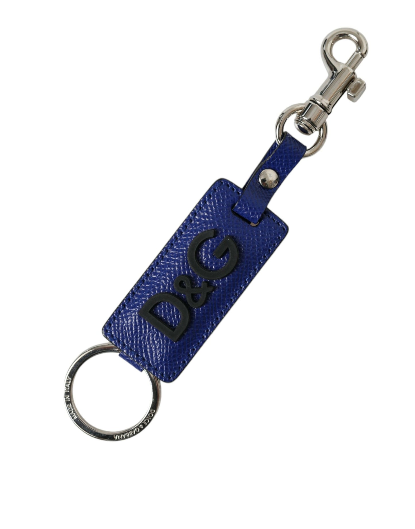 Dolce & Gabbana Elegant Blue Trifold Calf Leather Key Holder - KALAJ