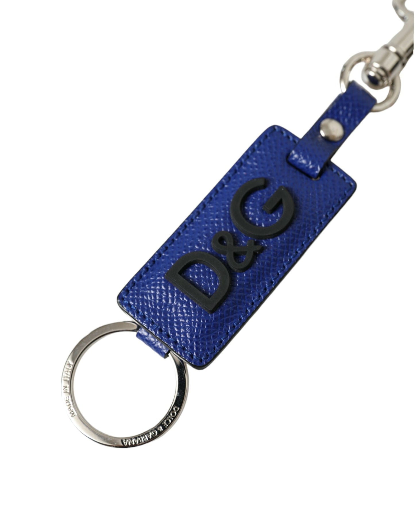 Dolce & Gabbana Elegant Blue Trifold Calf Leather Key Holder - KALAJ